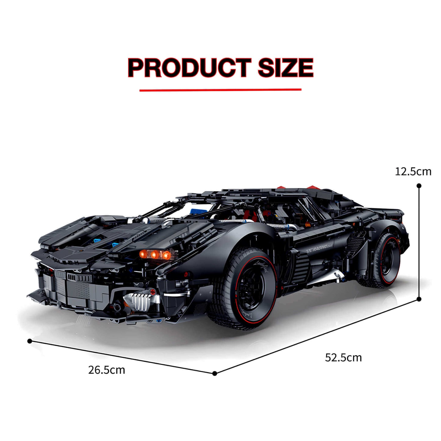 product size of guly armored lamborghini building block model toy car