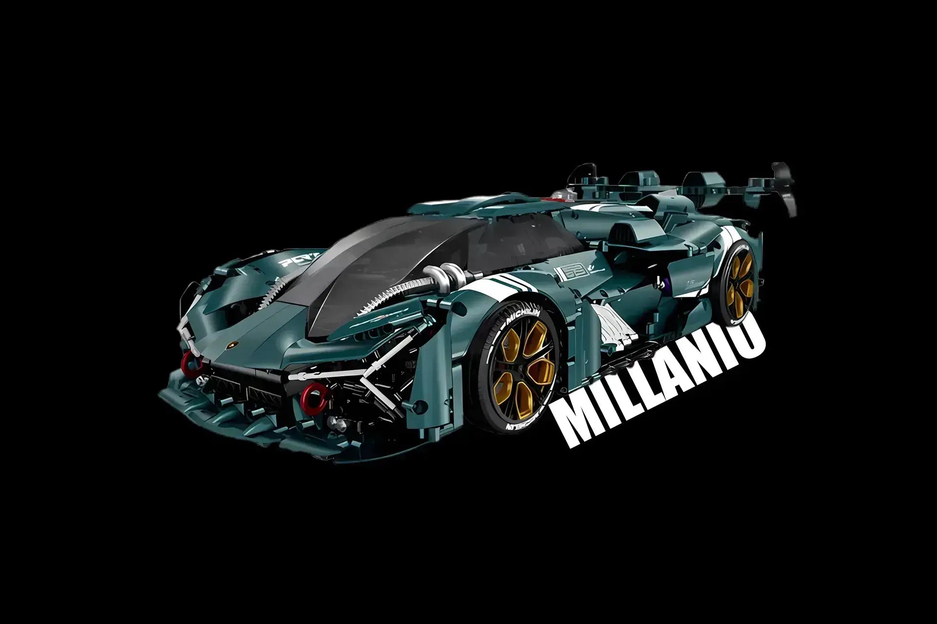 a green millanio sport car building blocks set from guly 10611