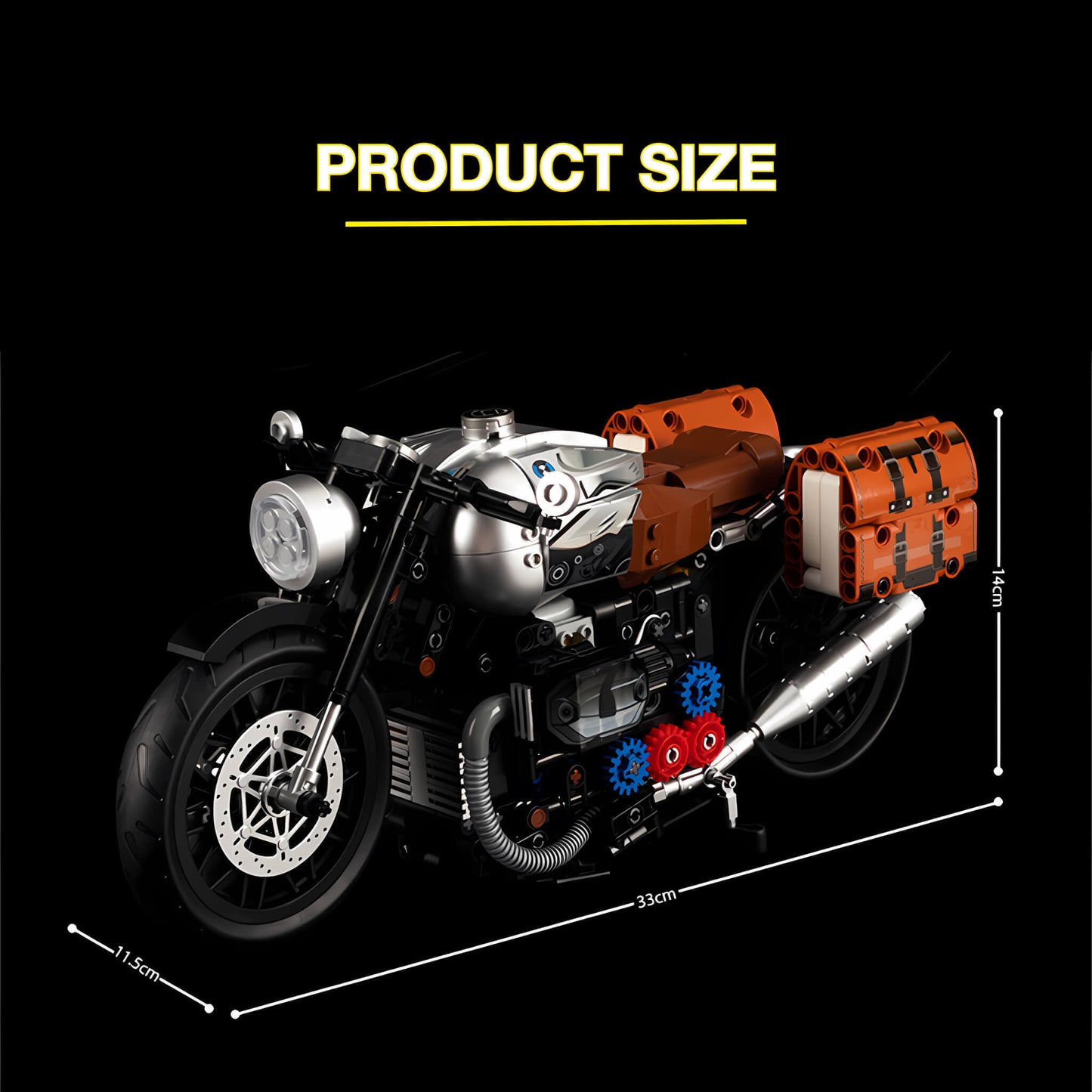 TONGSHENGJU Building the 1:8 R NINE T model with 925 bricks