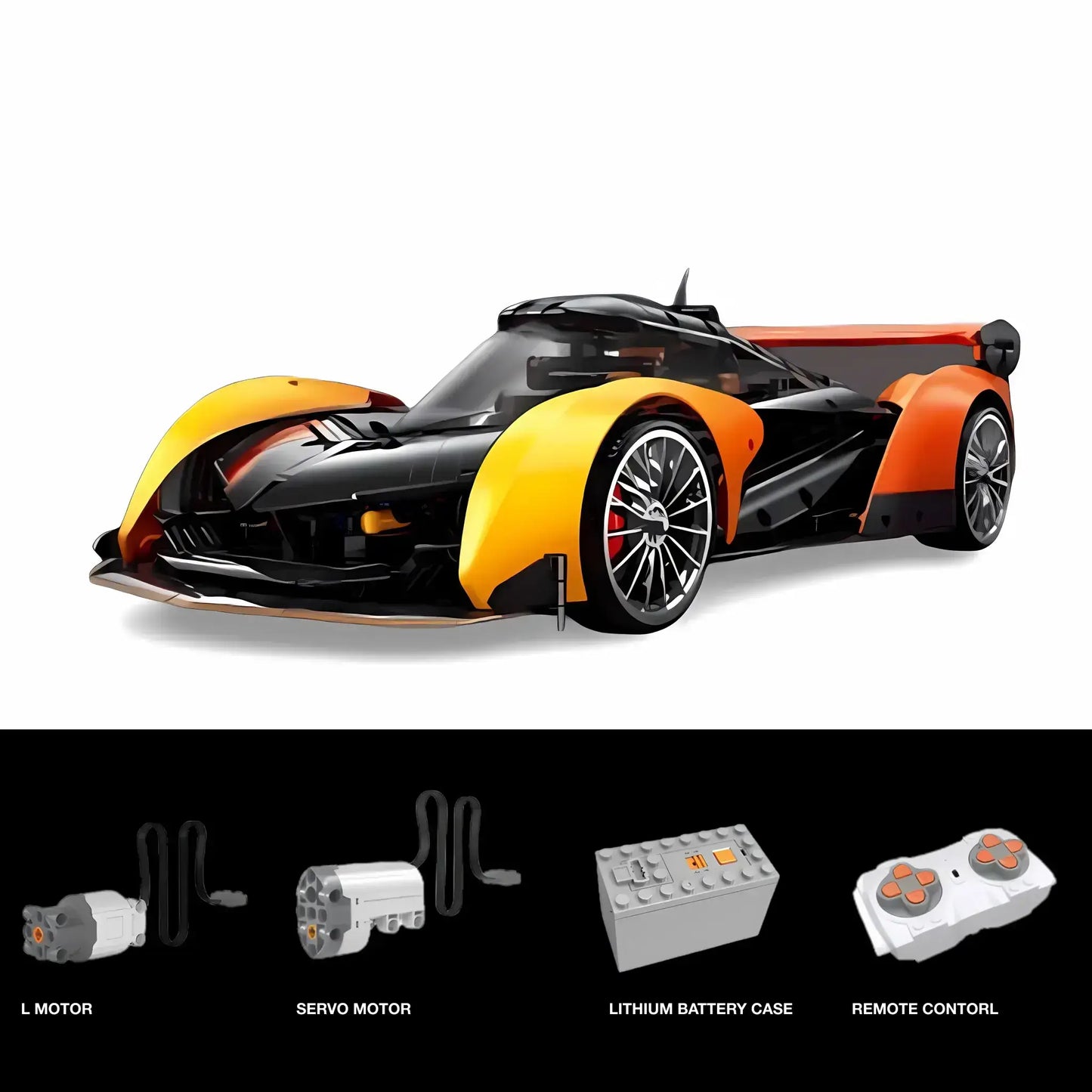 dynamic version of eikee y10000 mclaren solus gt model car building blocks toy