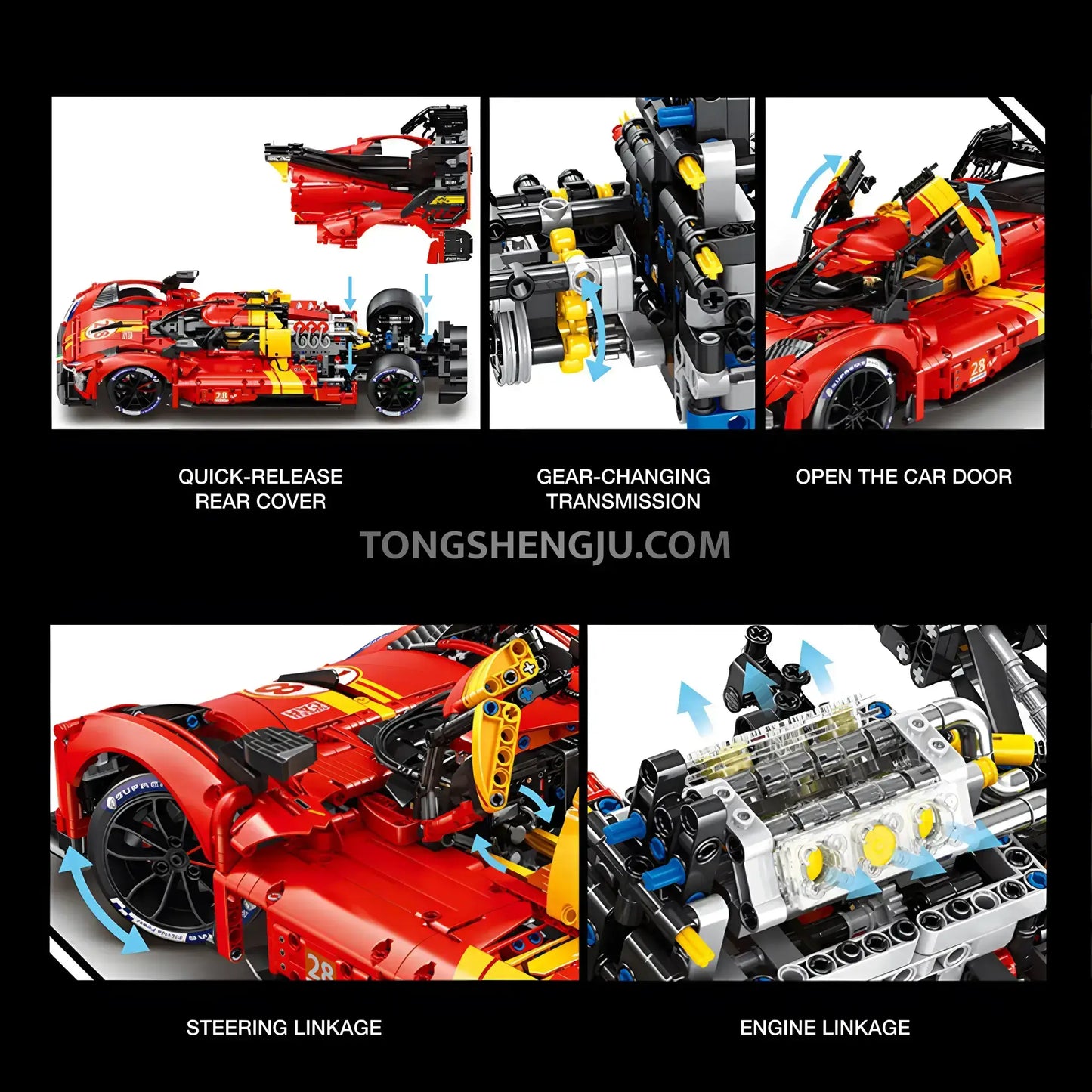 Tongshengju Technic Lemans 499P Racing Car Building Blocks Set For Adults Collectible (3350PCS)