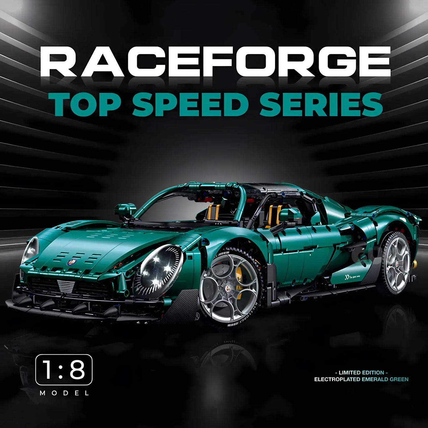 1:8 technic alfa romeo 33 stradale sports car building blocks set model car from guly 10621