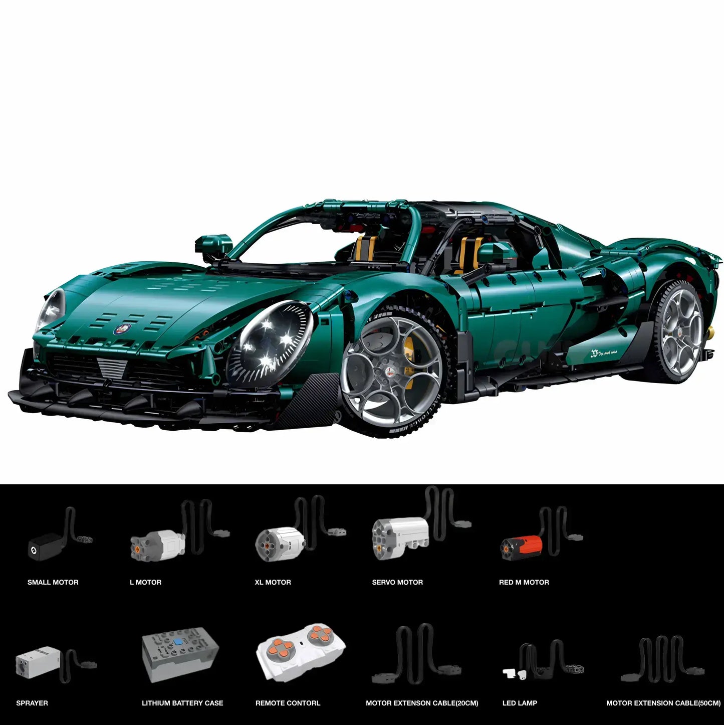 dynamic version of guly 10621 technic alfa romeo 33 stradale sports car building blocks set model car