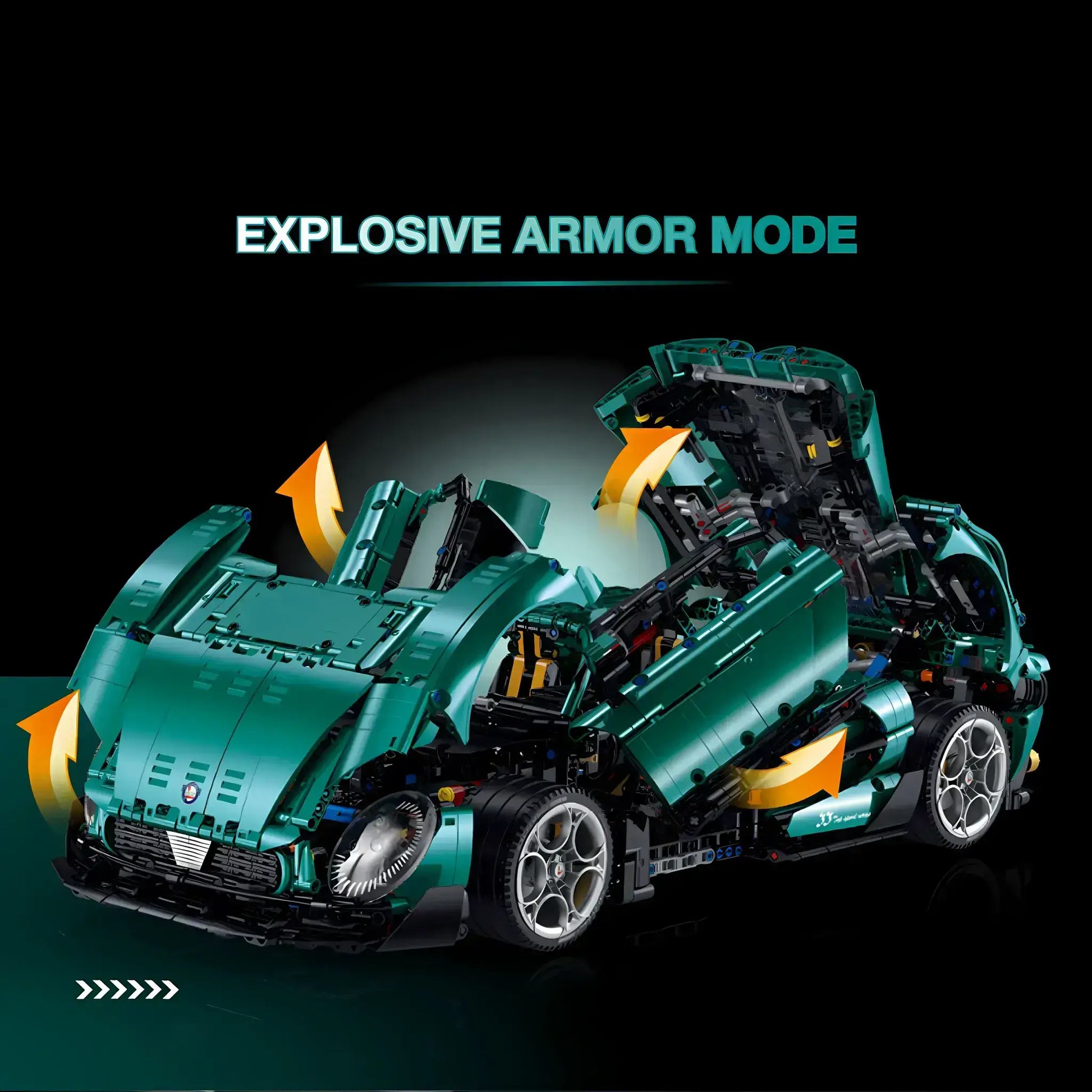 guly 10621 technic alfa romeo 33 stradale sports car building blocks set model car explosive armor mode