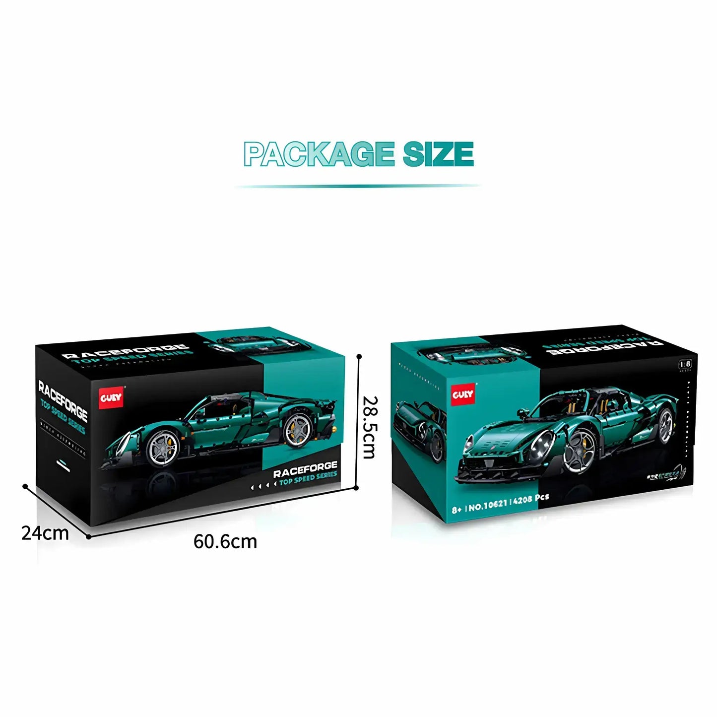 package size of guly 10621 technic alfa romeo 33 stradale sports car building blocks set model car