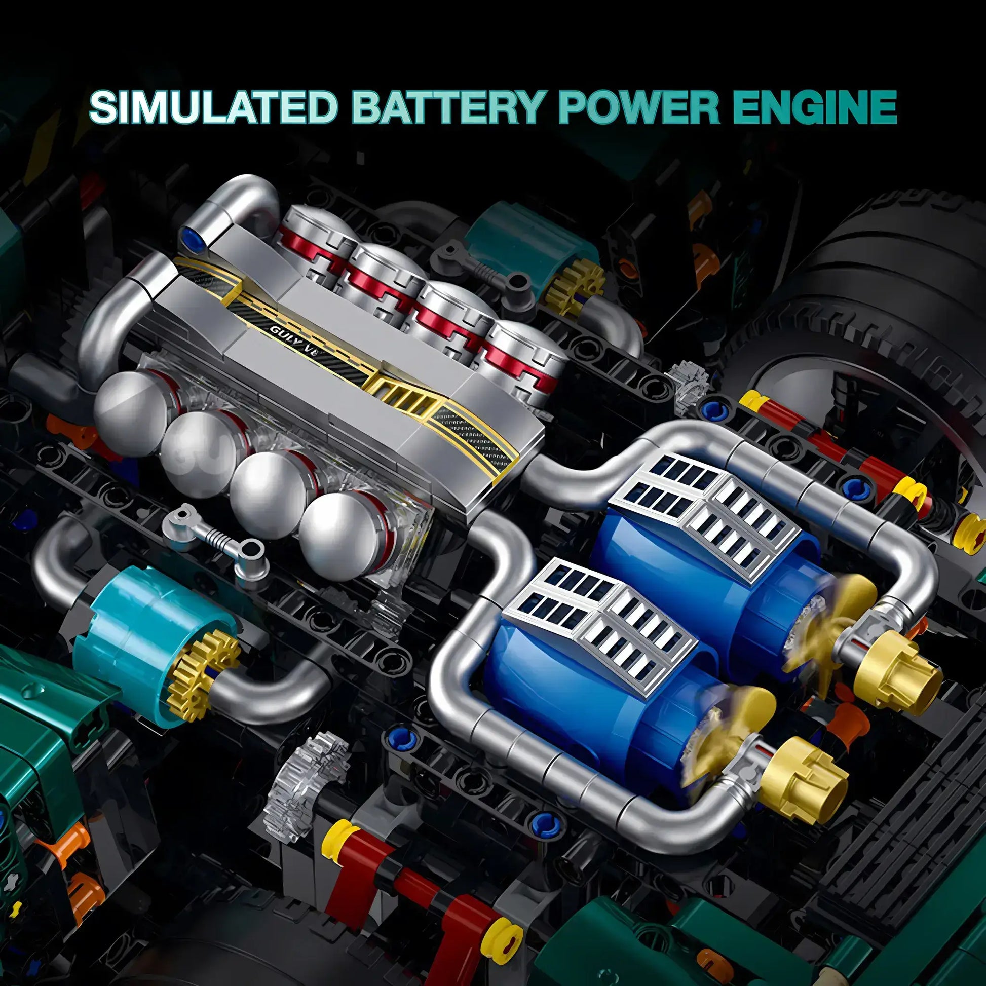 guly 10621 technic alfa romeo 33 stradale sports car building blocks set model car simulated battery power engine