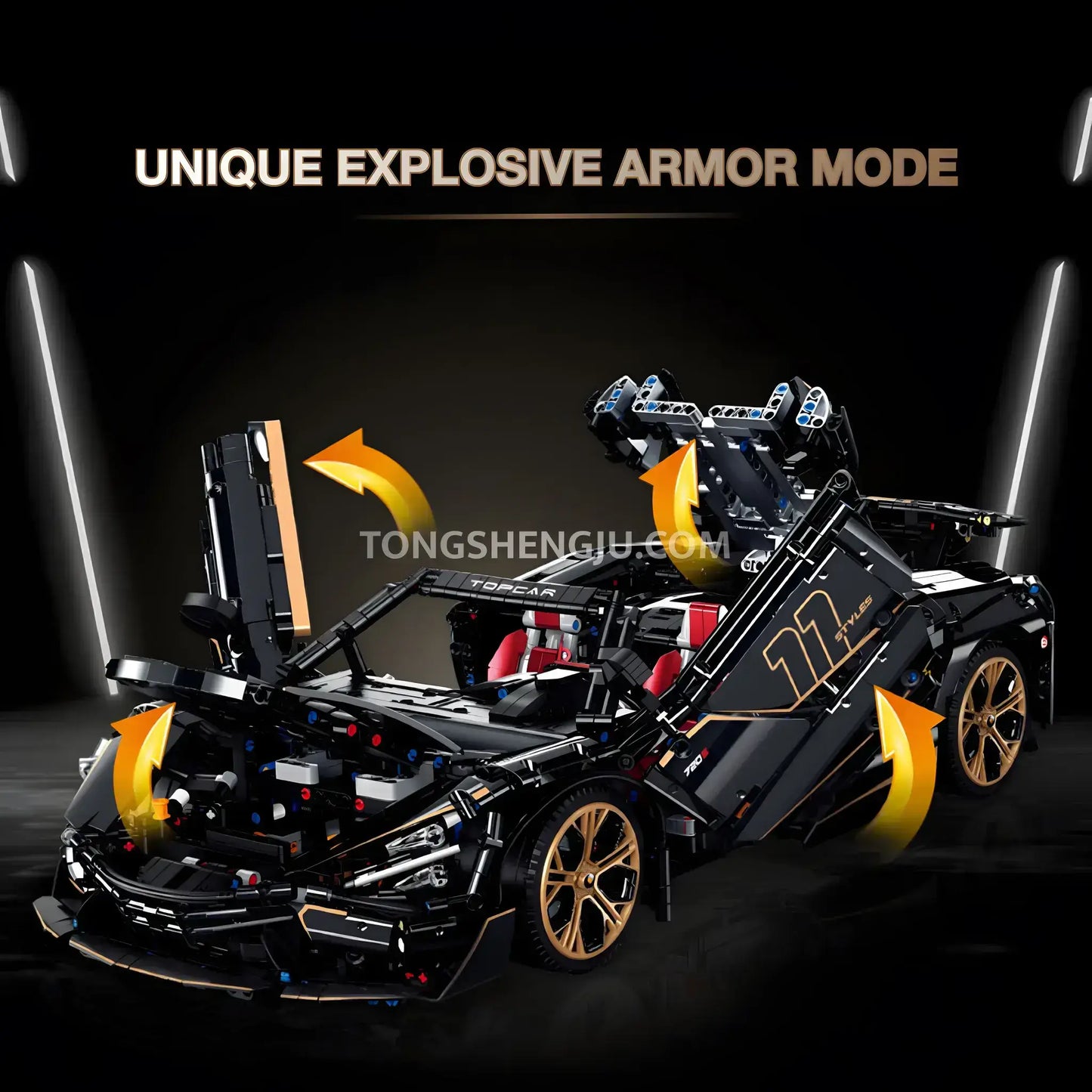 guly 10625 mclaren 720s technic car building blocks set model car unique explosive armor mode
