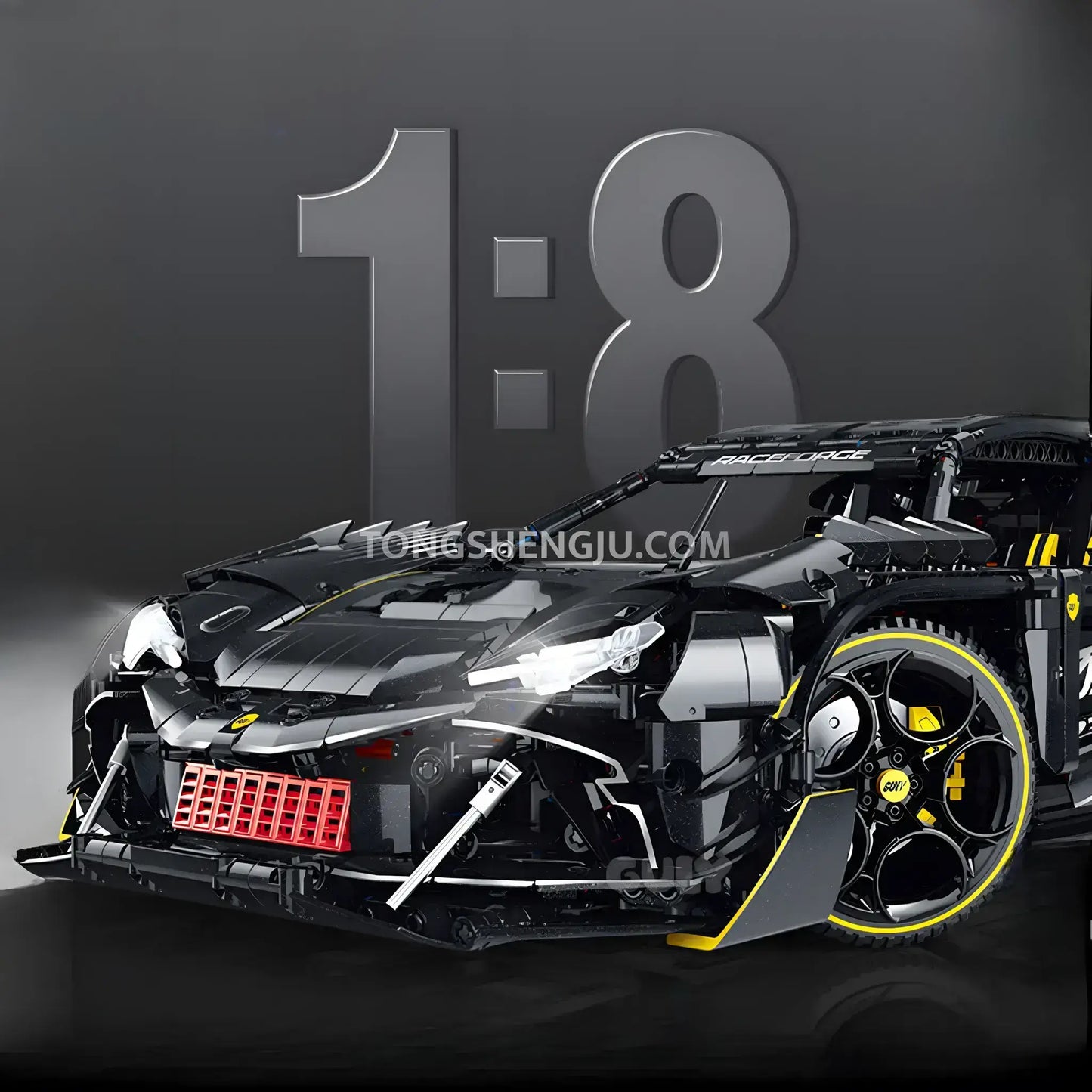 guly 10627 technic series ferrari 296 sports car building blocks set model car 1 8 scale model