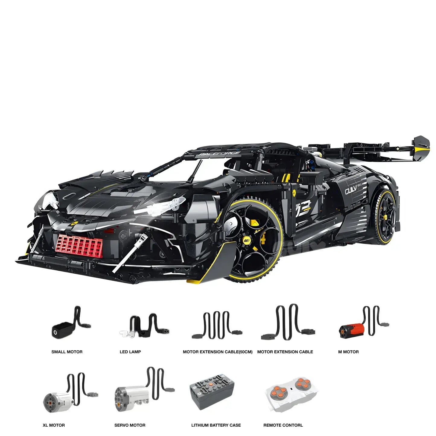 dynamic version of guly 10627 technic series ferrari 296 sports car building blocks set model car