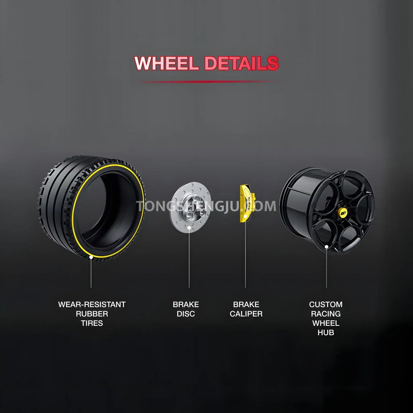 guly 10627 technic series ferrari 296 sports car building blocks set model car wheel details