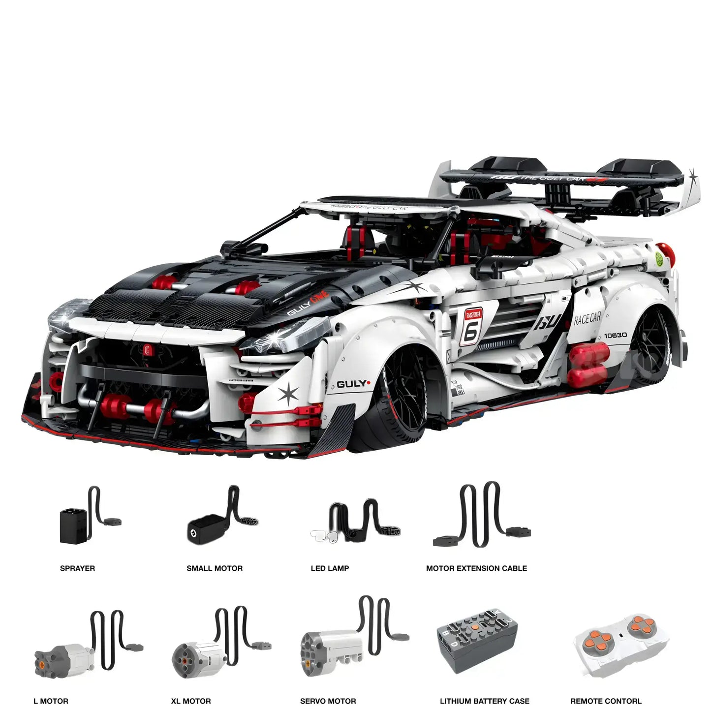 dynamic version of guly 10630 nissan gtr technic sports car building blocks set model car