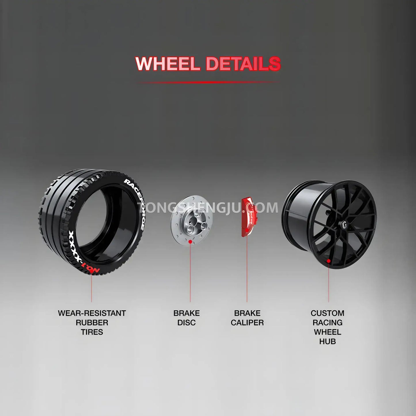 wheel details of guly 10630 nissan gtr technic sports car building blocks set model car