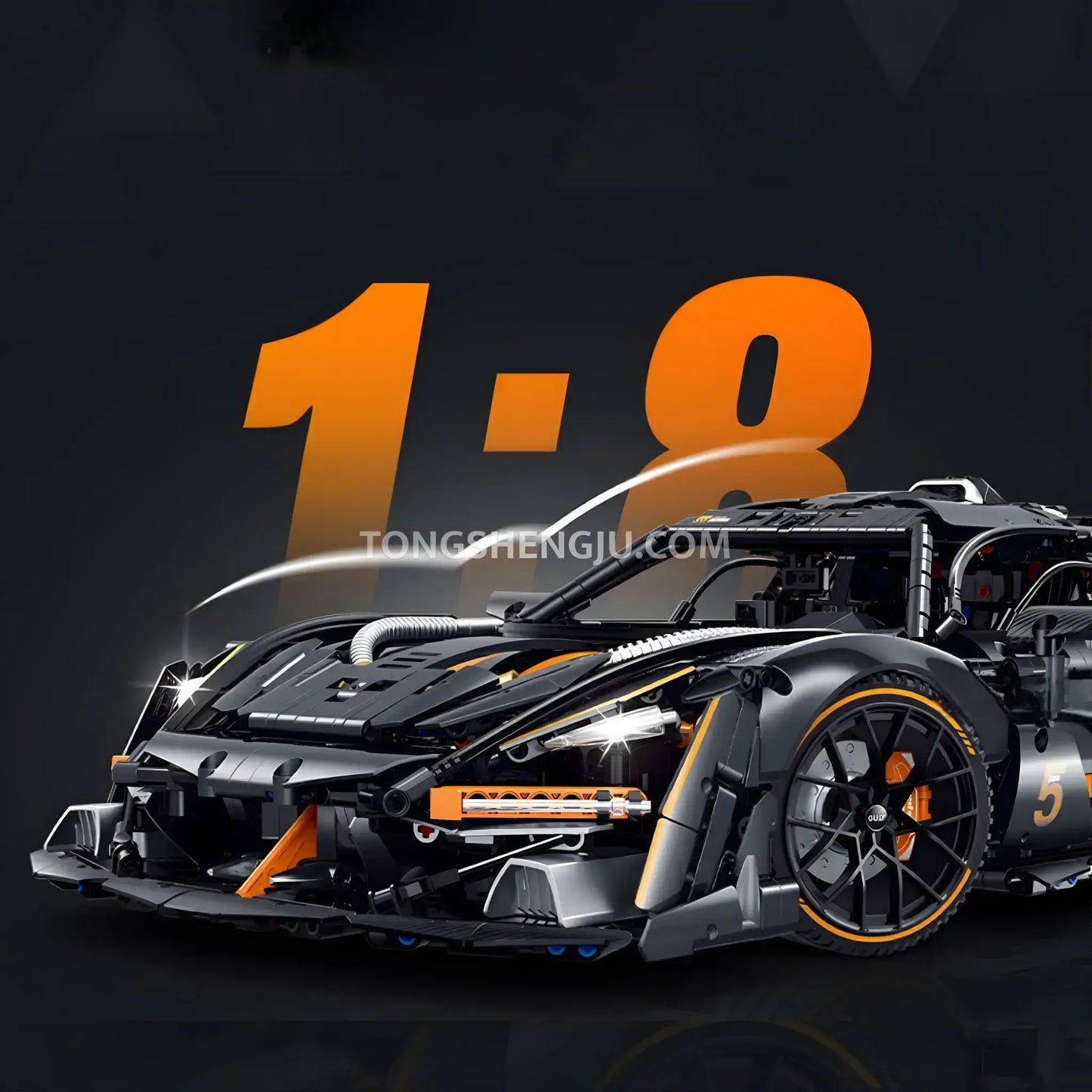 1:8 guly 10646 technic mclaren senna gtr sports car building blocks set scale model car