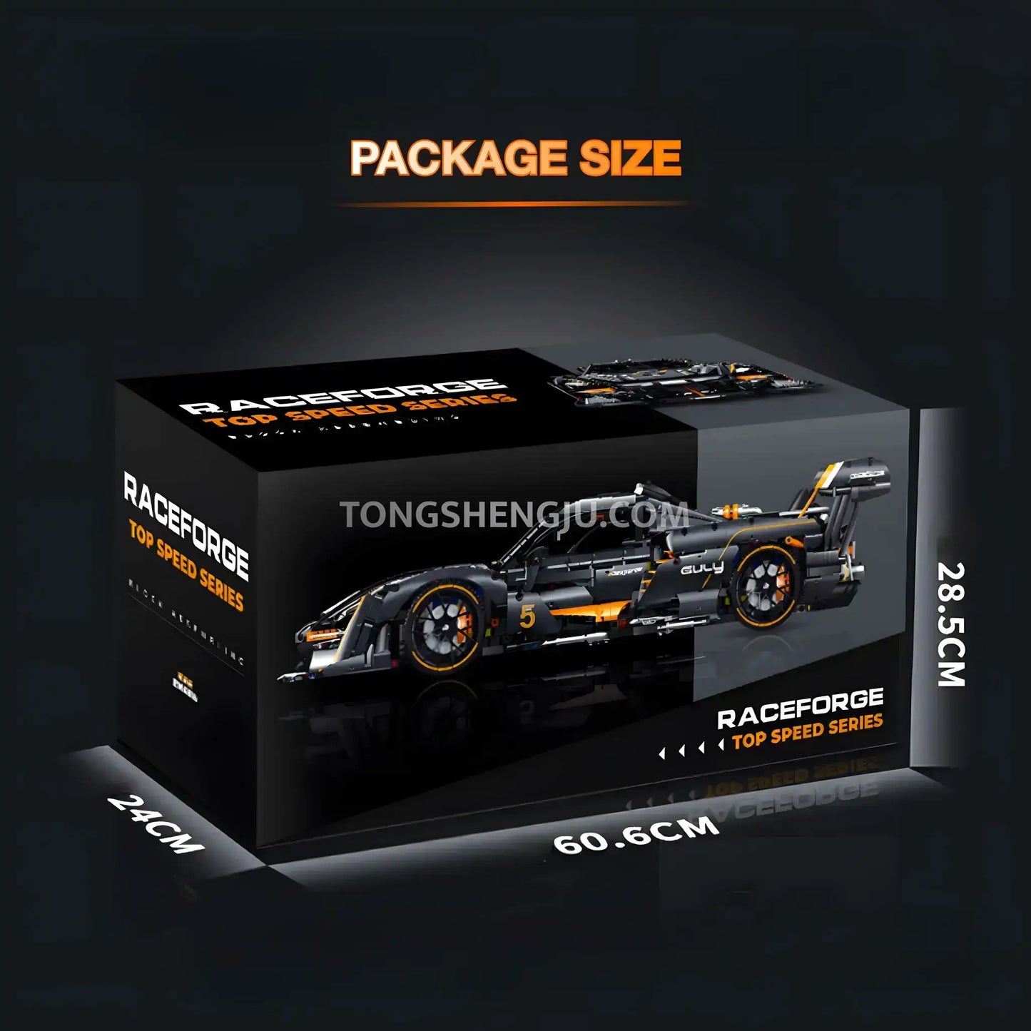 package size of guly 10646 technic mclaren senna gtr sports car building blocks set model car