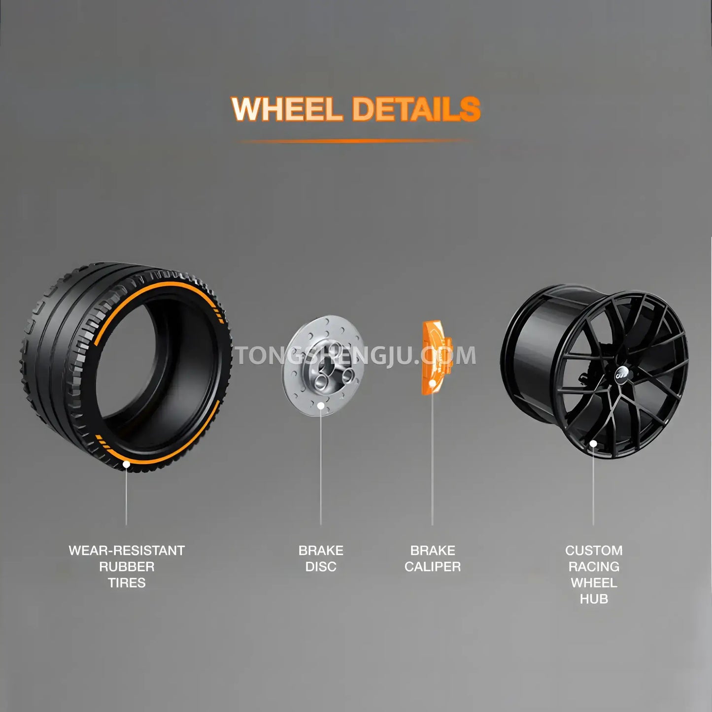wheel details of guly 10646 technic mclaren senna gtr sports car building blocks set model car