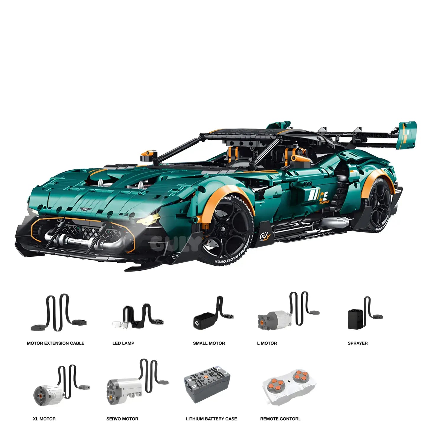 dynamic version of guly 10647 technic aston martin vulcan sports car building blocks set model car