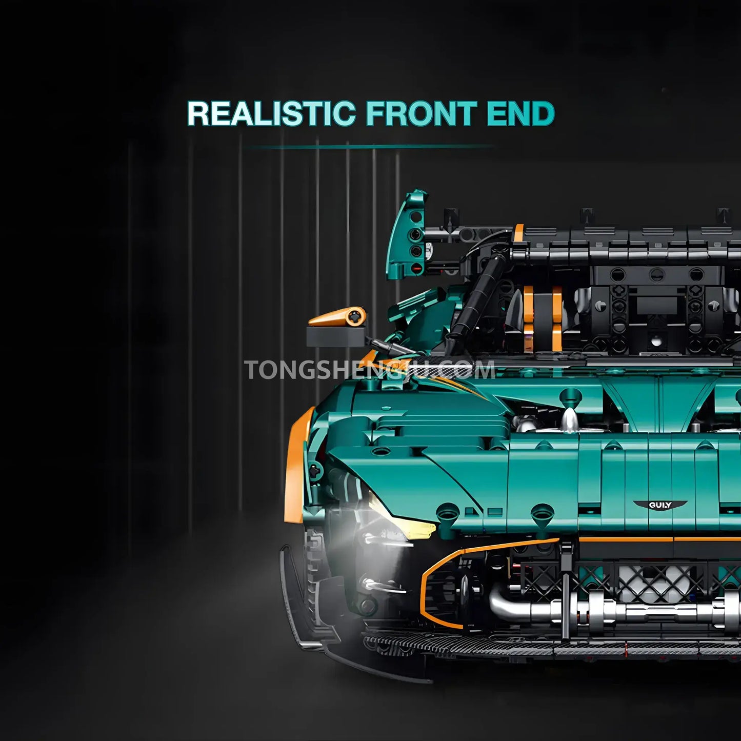 guly 10647 technic aston martin vulcan sports car building blocks set model car realistic front end