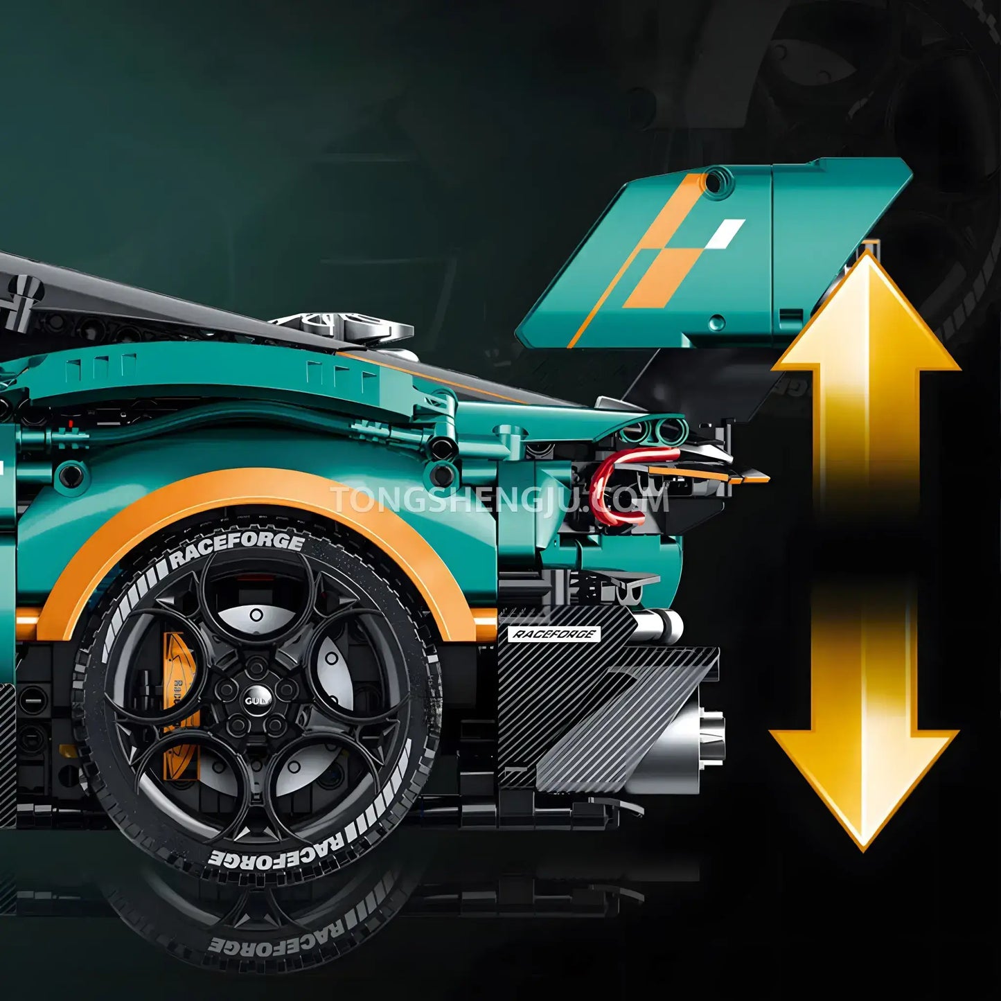 guly 10647 technic aston martin vulcan sports car building blocks set model car remote controlled chassis lifting