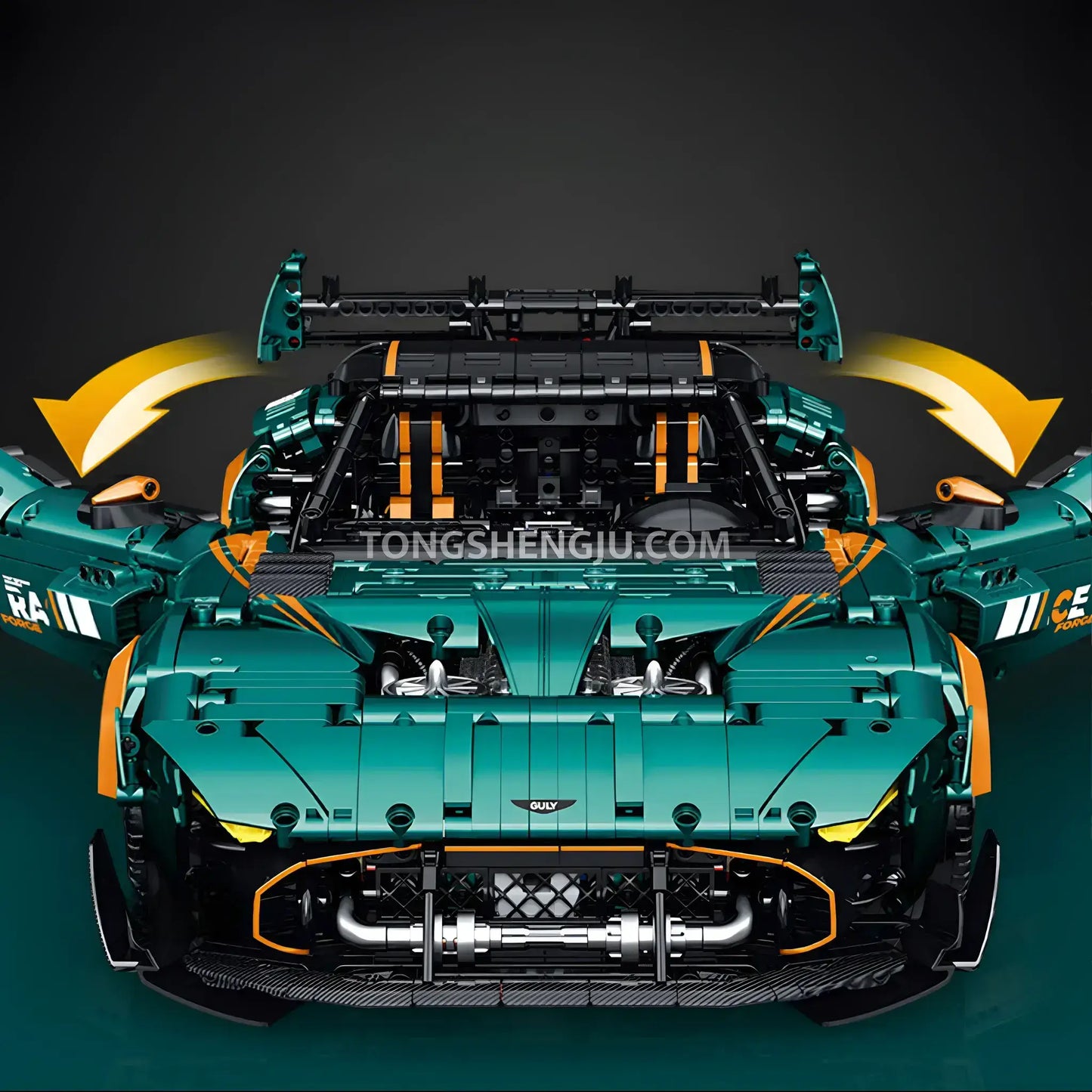guly 10647 technic aston martin vulcan sports car building blocks set model car remote controlled doors