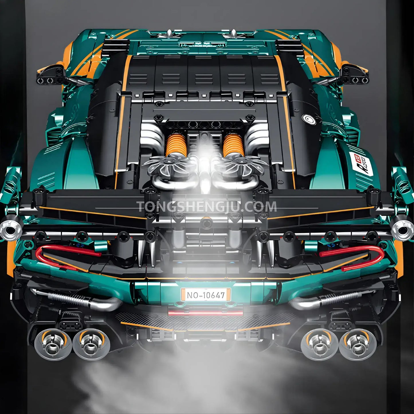 guly 10647 technic aston martin vulcan sports car building blocks set model car simulated stream spray system
