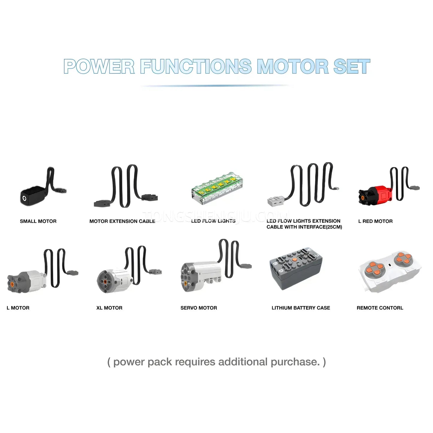 power functions motor set of guly technic 10652 bugatti tourbillon sports car building set model car