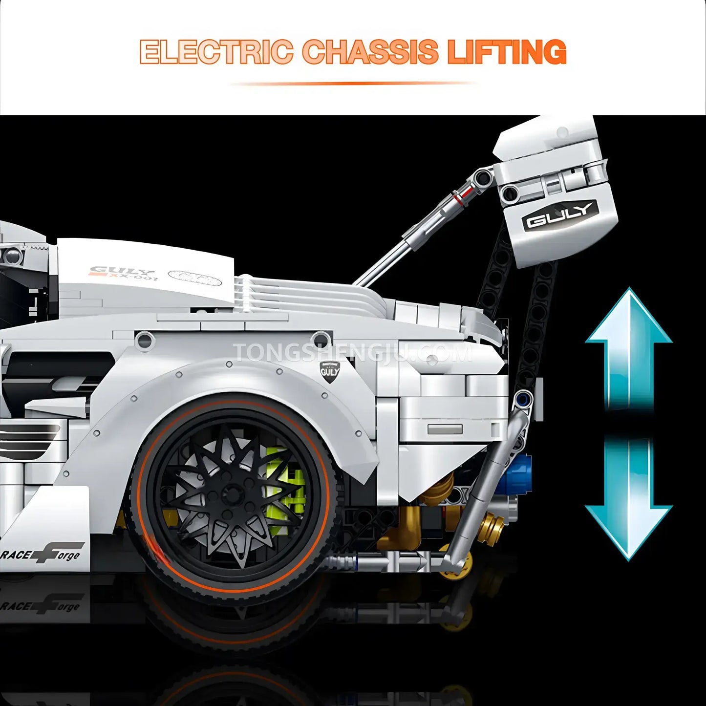 guly 10649 technic lamborghini lp5000 sports car building blocks set model car electric chassis lifting