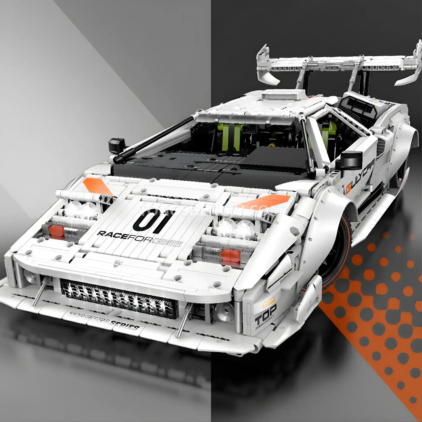 guly 10649 technic lamborghini lp5000 sports car building blocks set model car raceforge top speed series compatible lego technic series