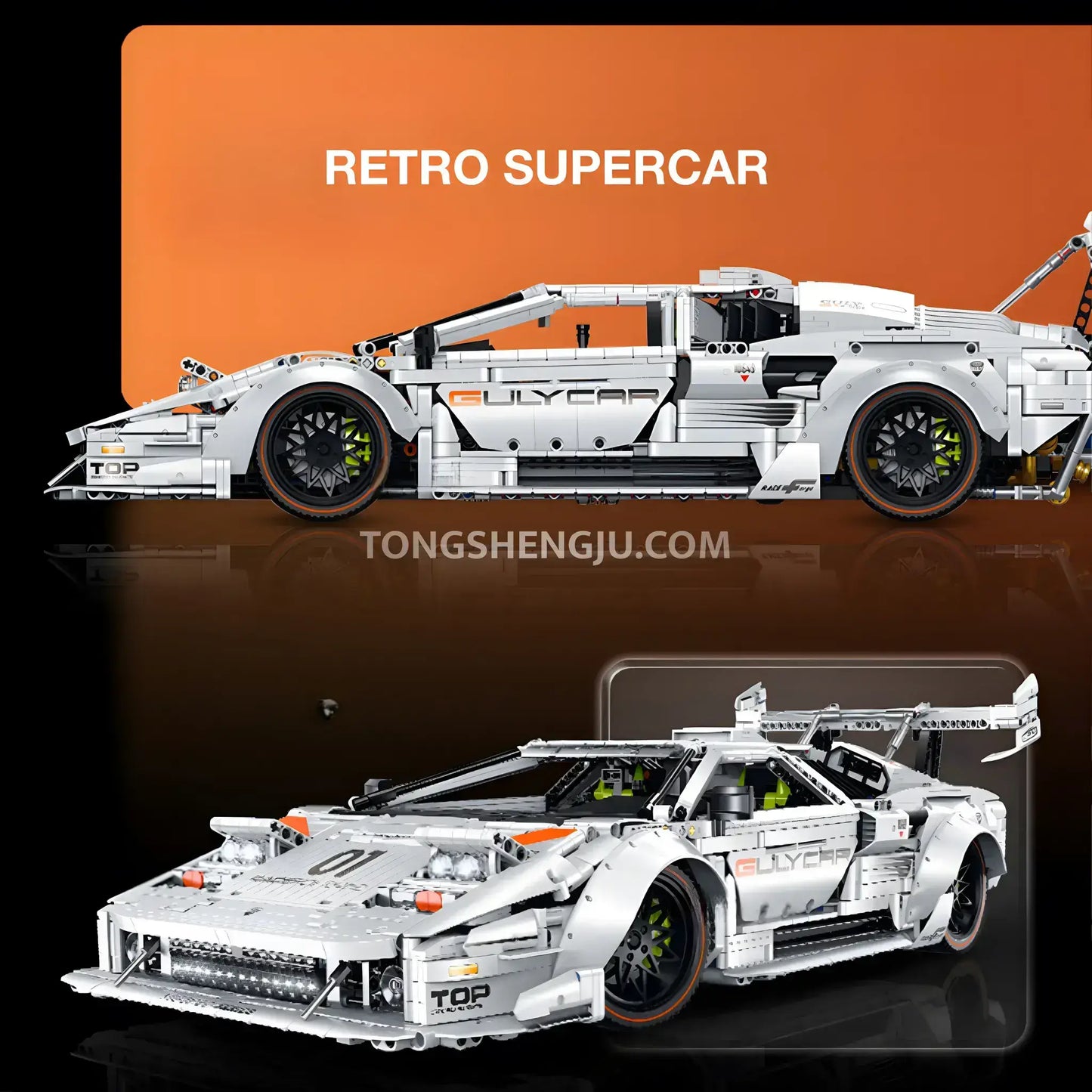 guly 10649 technic lamborghini lp5000 sports car building blocks set model car compatible with lego technic series