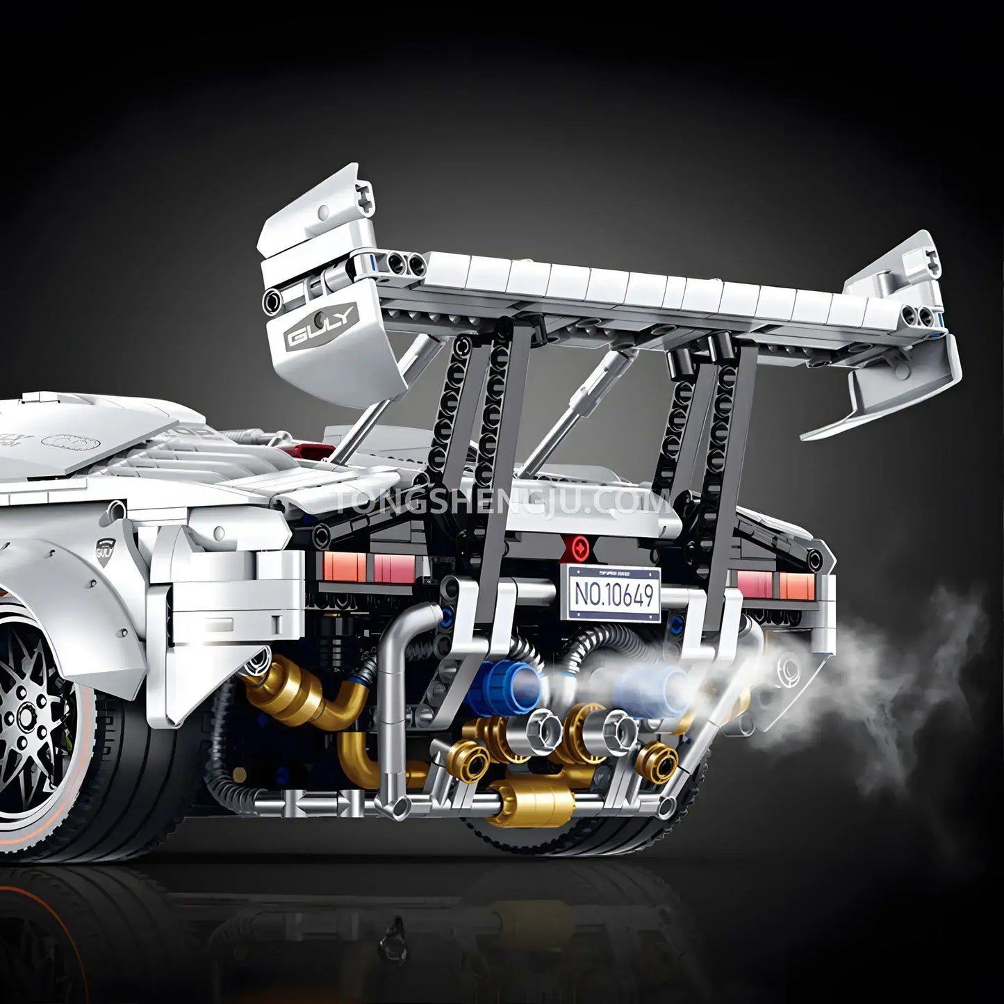 guly 10649 technic lamborghini lp5000 sports car building blocks set model car exhaust smoke effect
