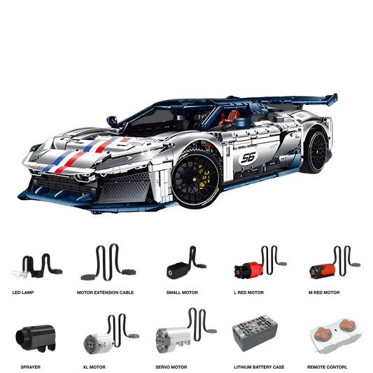 dynamic version of guly 10656 technic falali f8 sports car building set model car