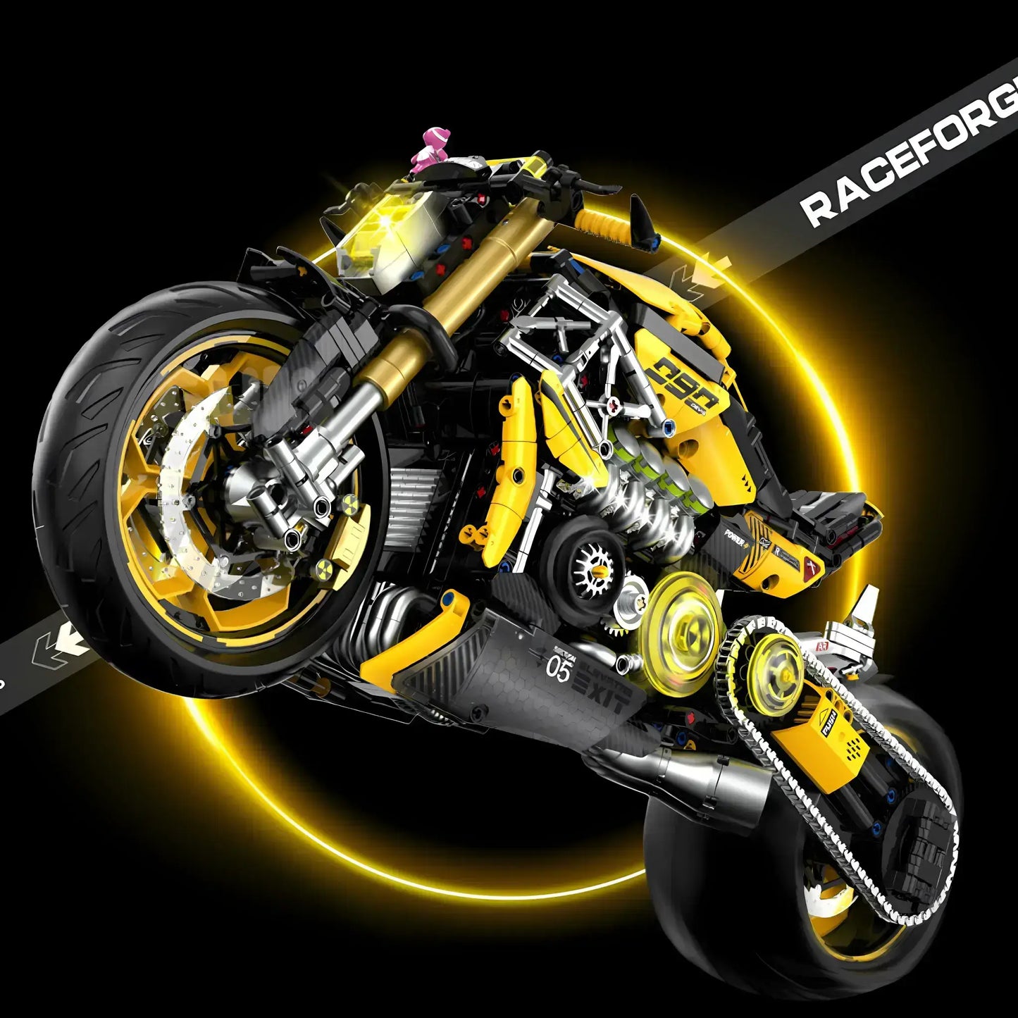 guly 60519 ducati diavel model motorcycle building blocks toy cyberprunk style