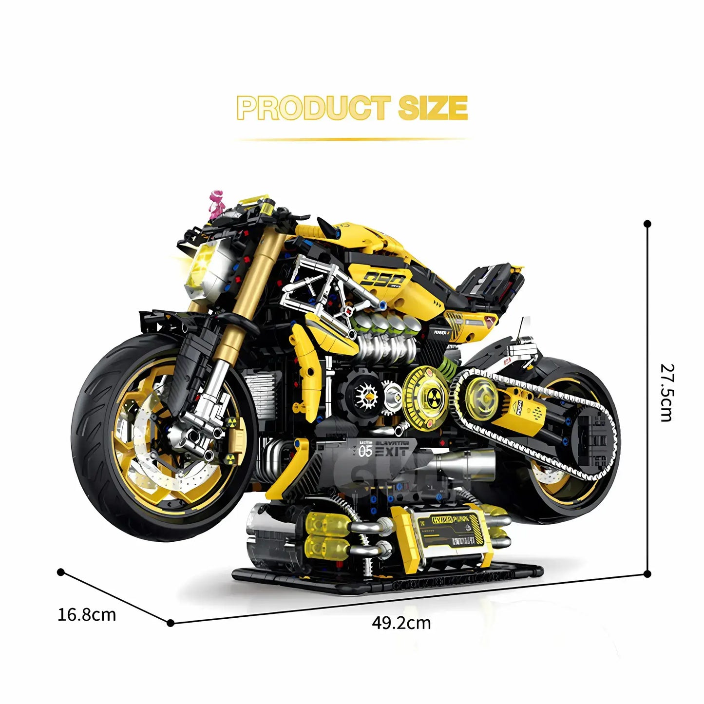 product size of guly 60519 ducati diavel model motorcycle building blocks toy