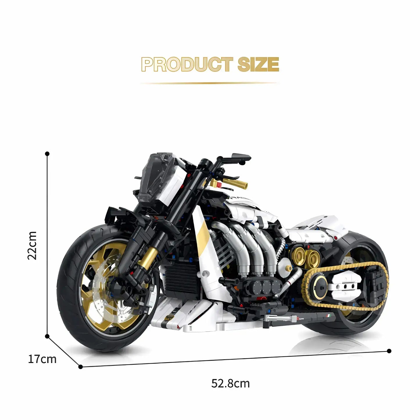 product size of guly 60522 lamborghini entita model motorcycle building blocks toy