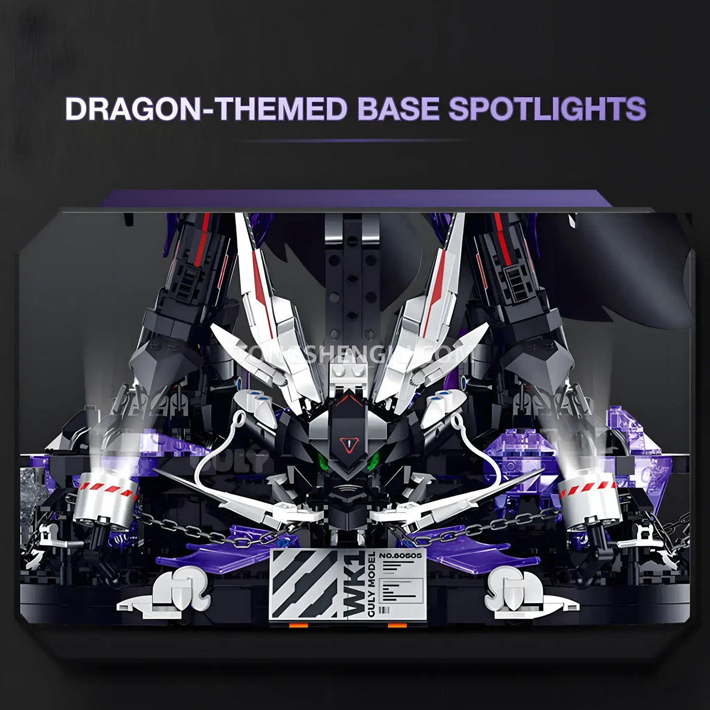 guly 80505 black myth wukong model technic mecha building blocks set dragon-themed base spotlights