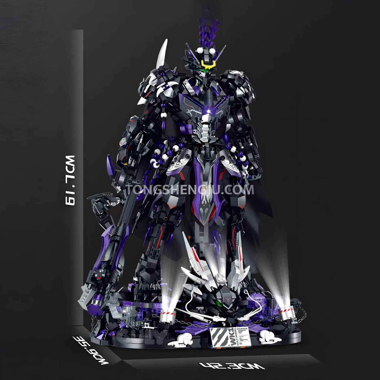 product size of guly 80505 black myth wukong model technic mecha building blocks set