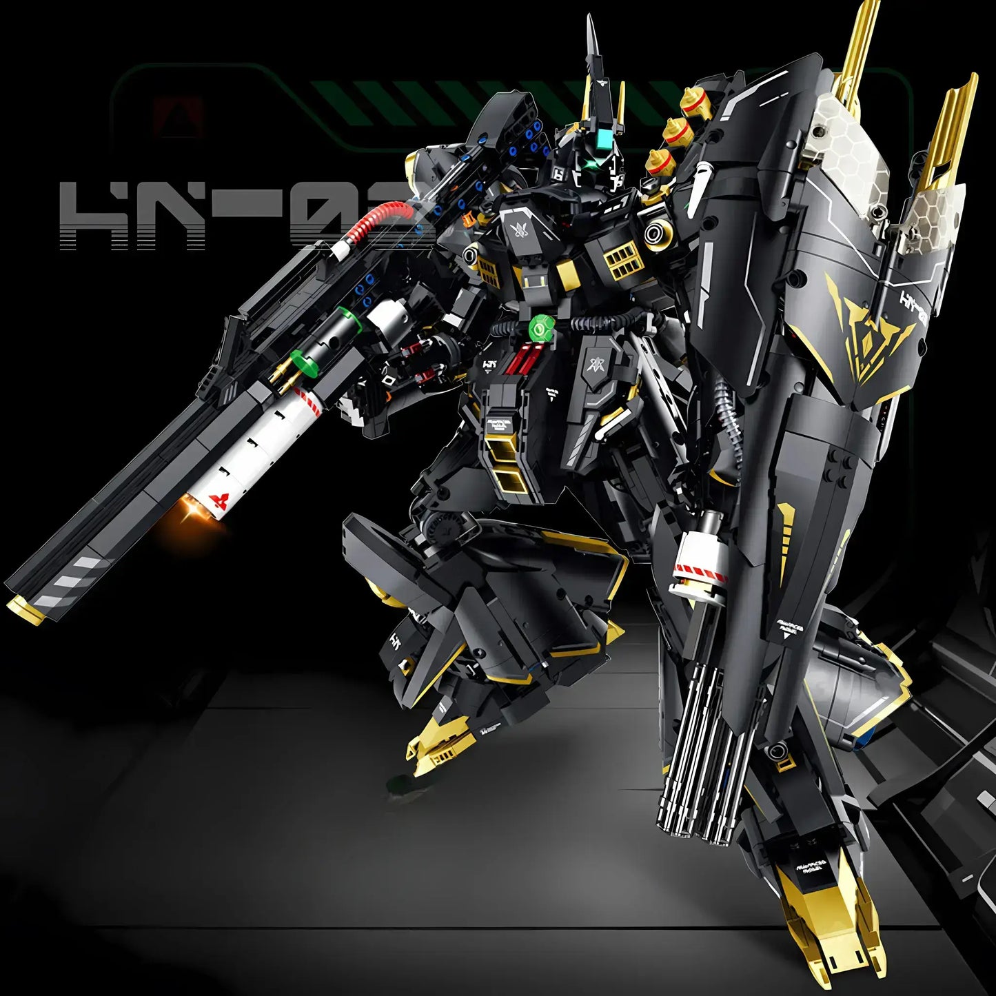 guly 80506 hn-03 dark sazabi model mecha building blocks toy raceforge