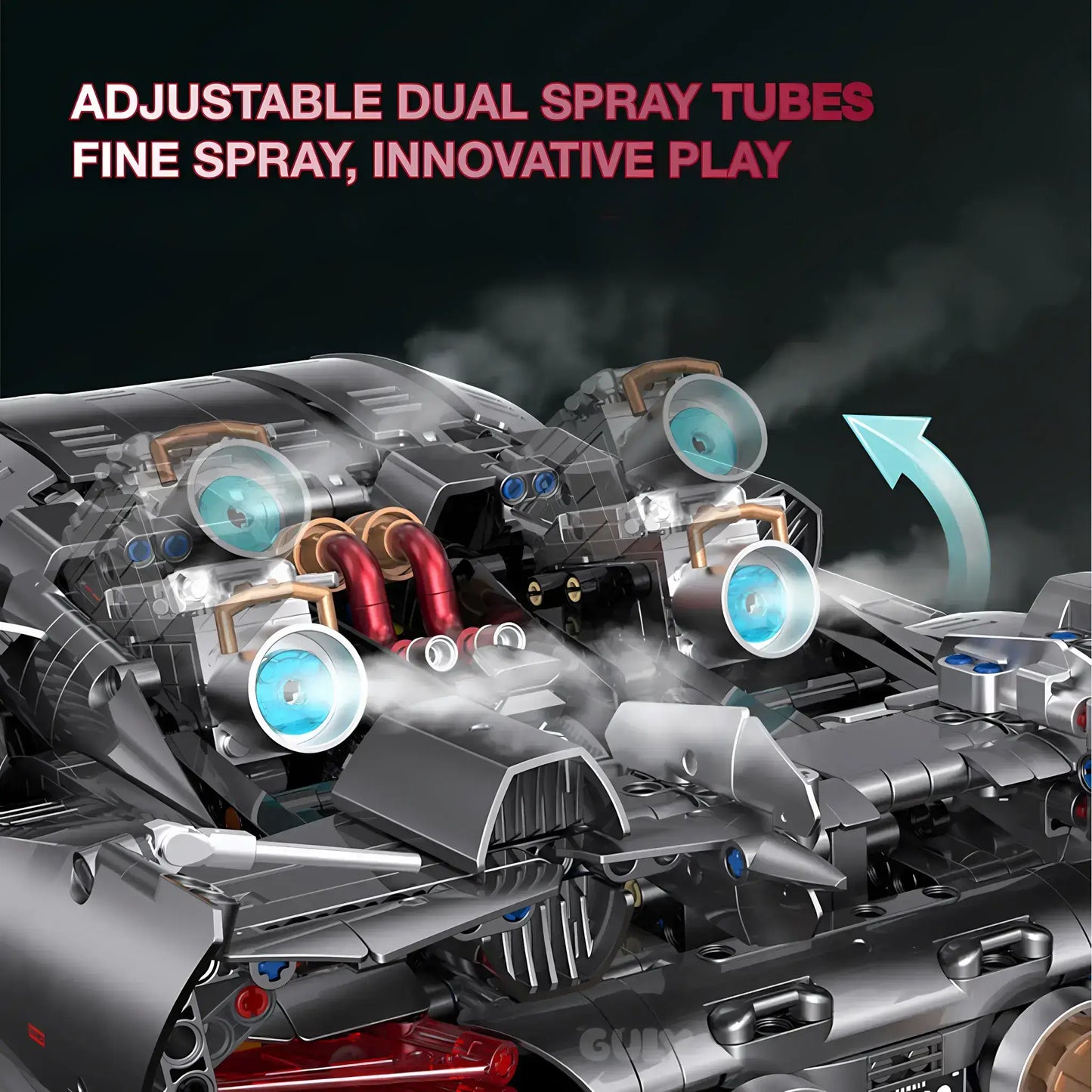 guly 10629 baoshijie 918 model car building blocks toy adjustable dual spray tubes fine spray innovative play