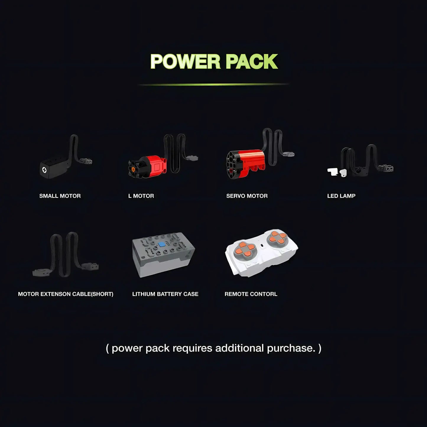 power pack of GULY 10626 porsche mission x sports car building blocks set model car