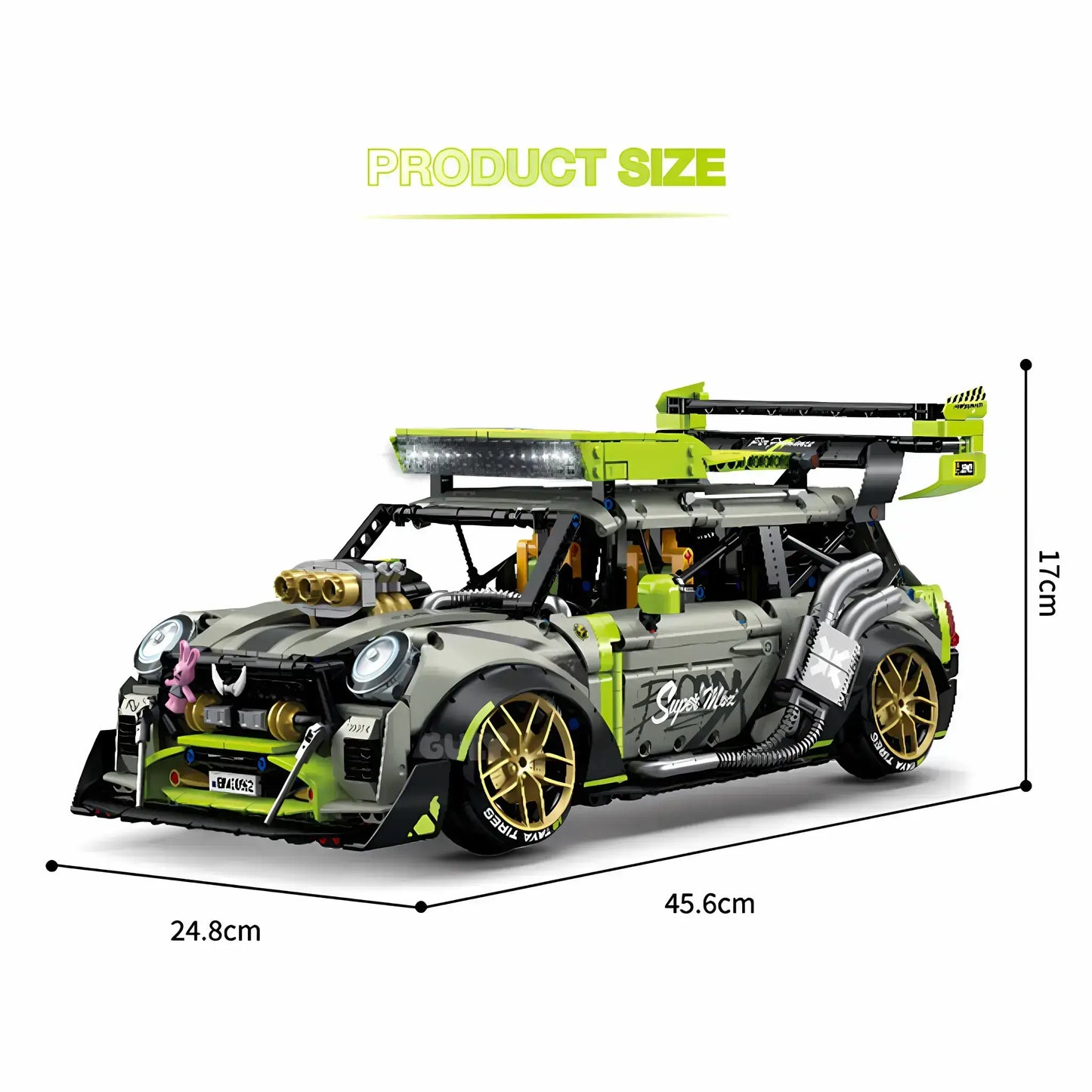 product size of guly 10632 bmmini building blocks model toy car