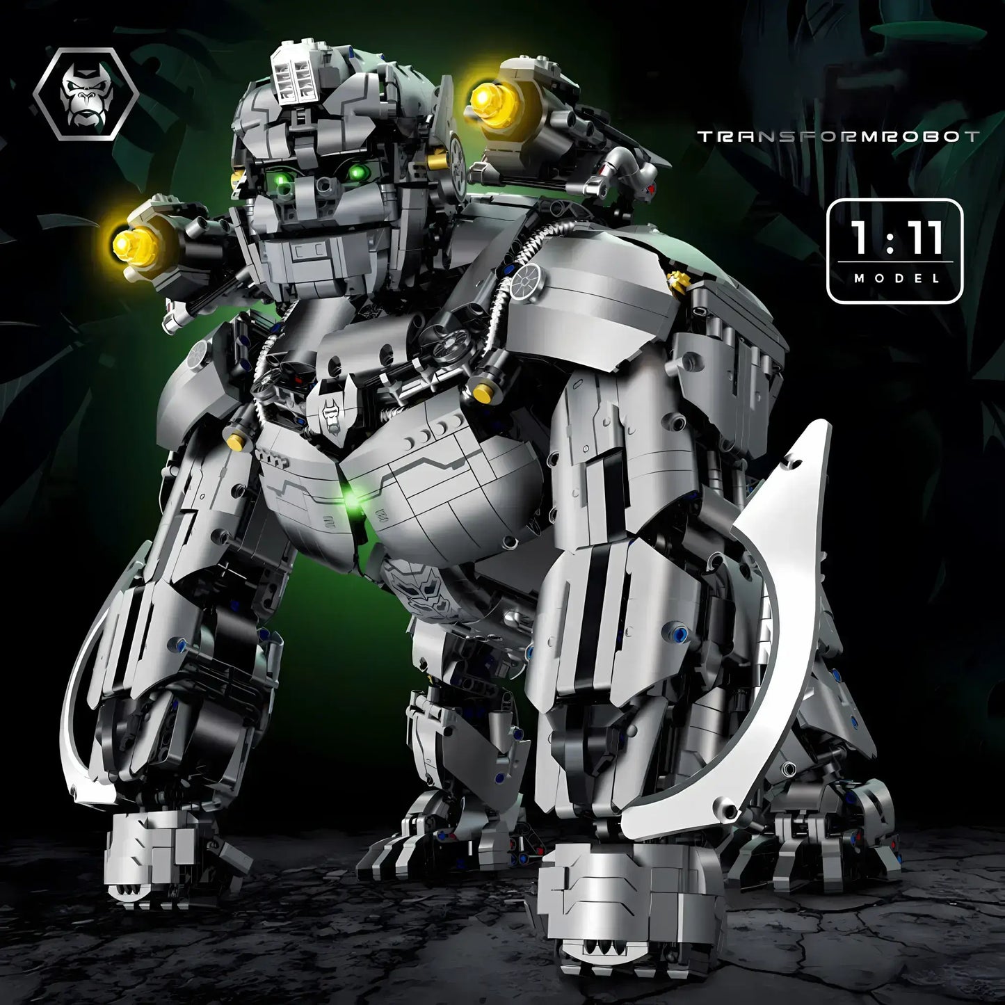 1:11 kingkong transform robot building blocks model toy mecha from guly 80501