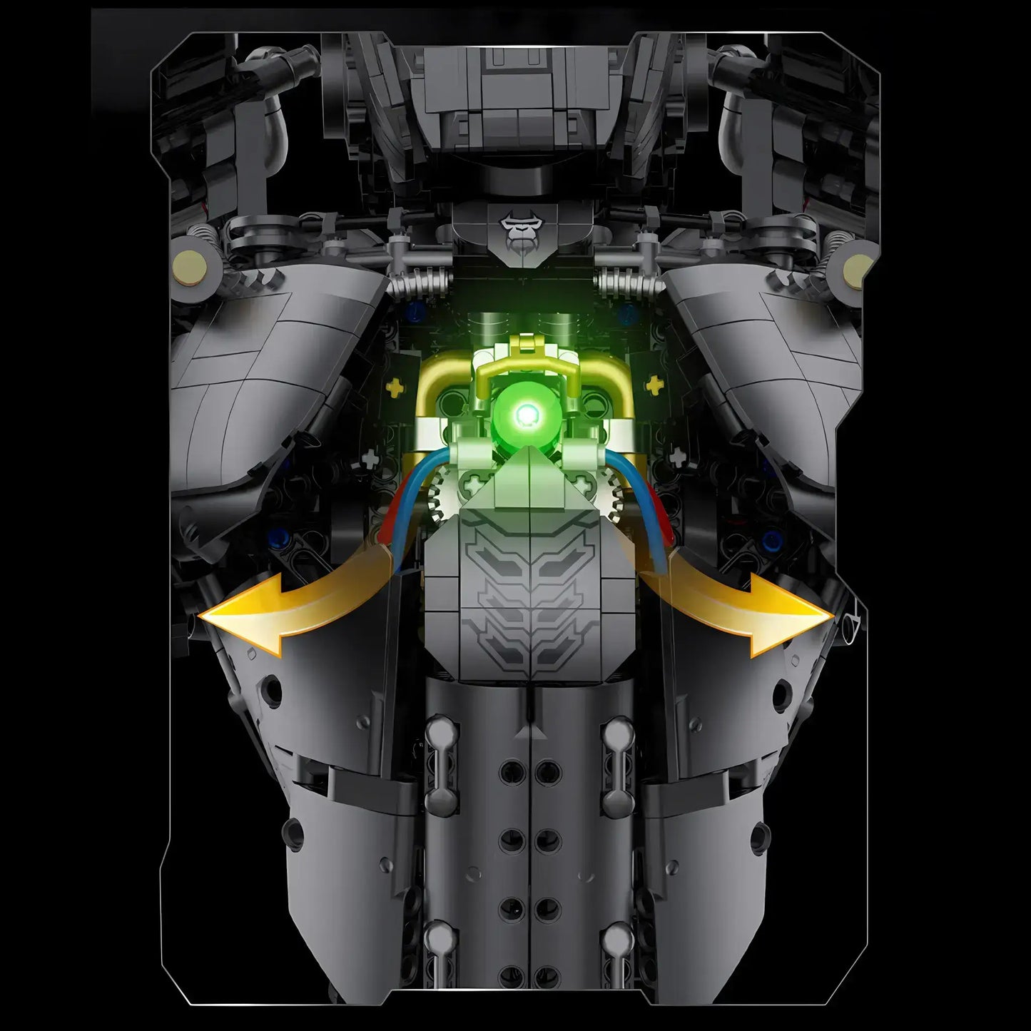 guly 80501 kingkong transform robot building blocks model toy mecha core energy glow