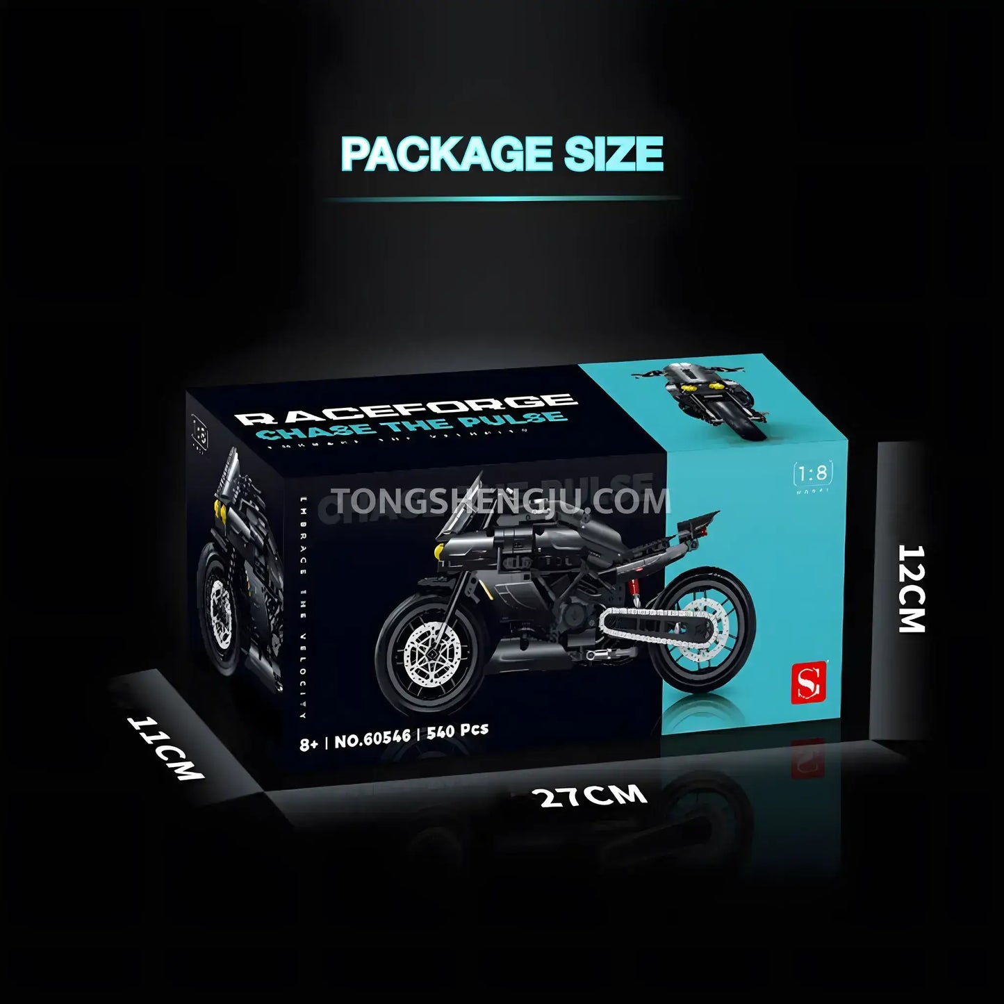 package size of guly shuanggao 60546 ducati diavel technic motorcycle building set model motorcycle