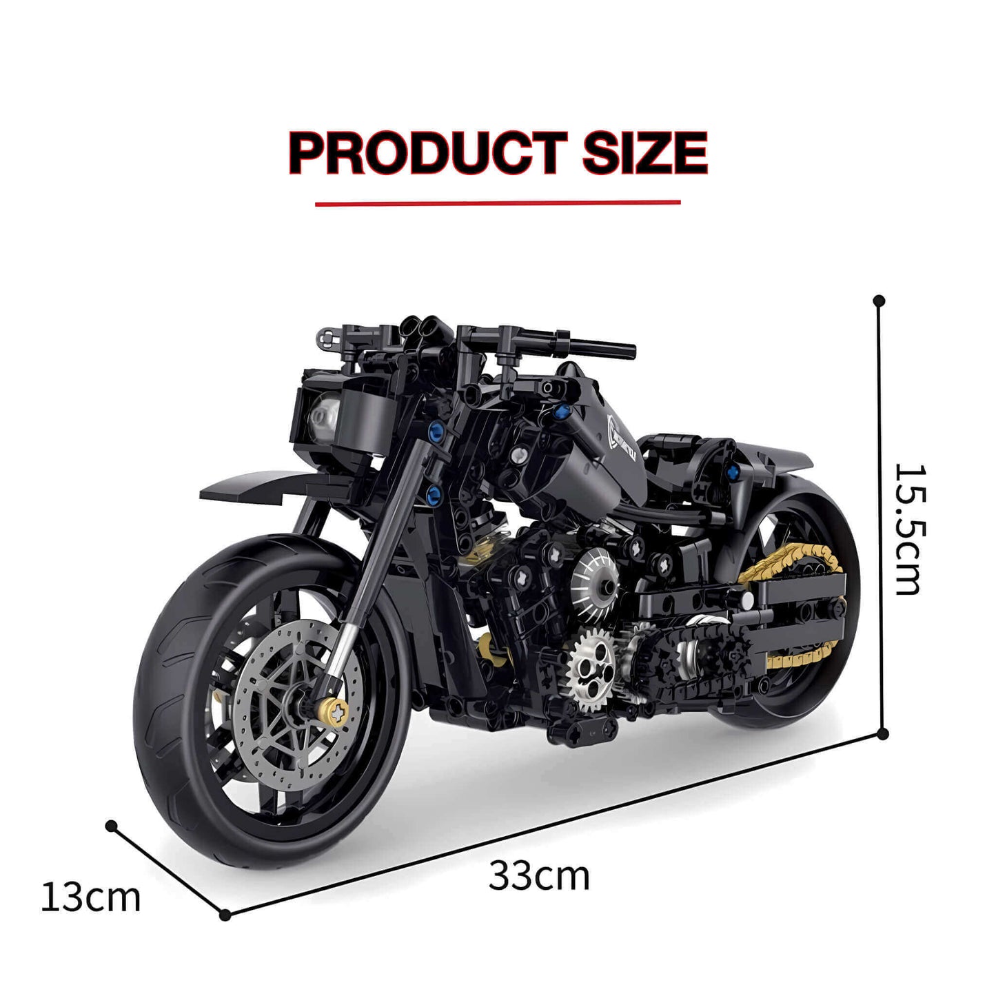 product size of halei davidson building blocks model toy motorcycle