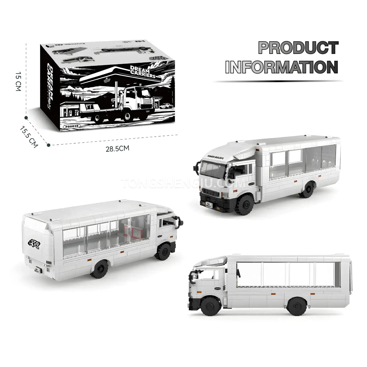 product information of happybuild powerbuild pb8837 f3 dream carriers car building set model car