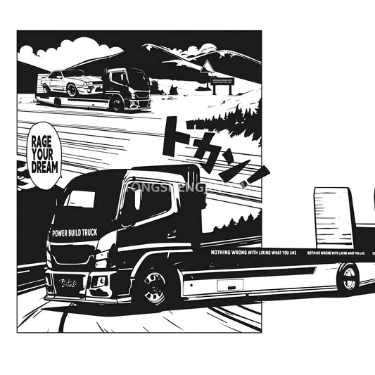 Tongshengju Classic Flatbed Trailer Truck Car Building Blocks Set For Adults & Kids Collectible (540PCS)