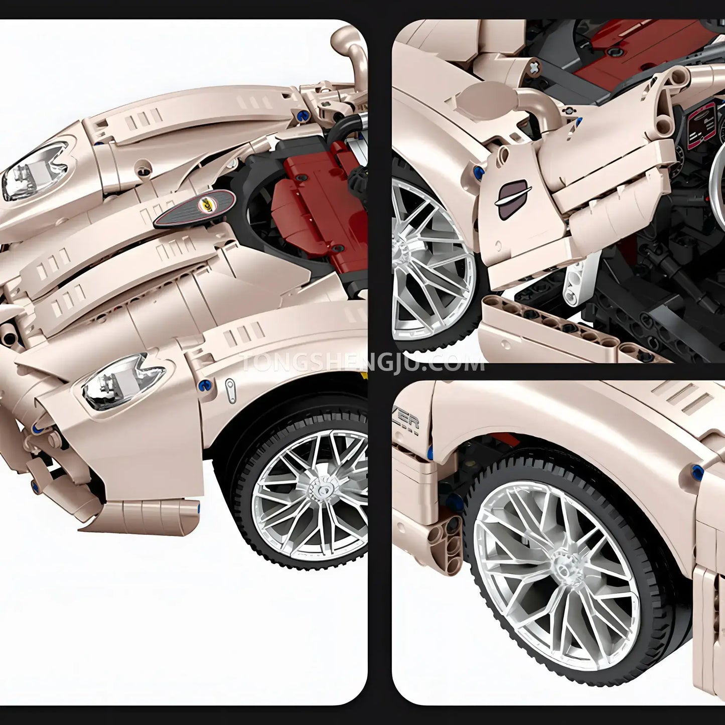 product assembly details of jiestar jj9210 pagani utopia technic car building blocks set model car