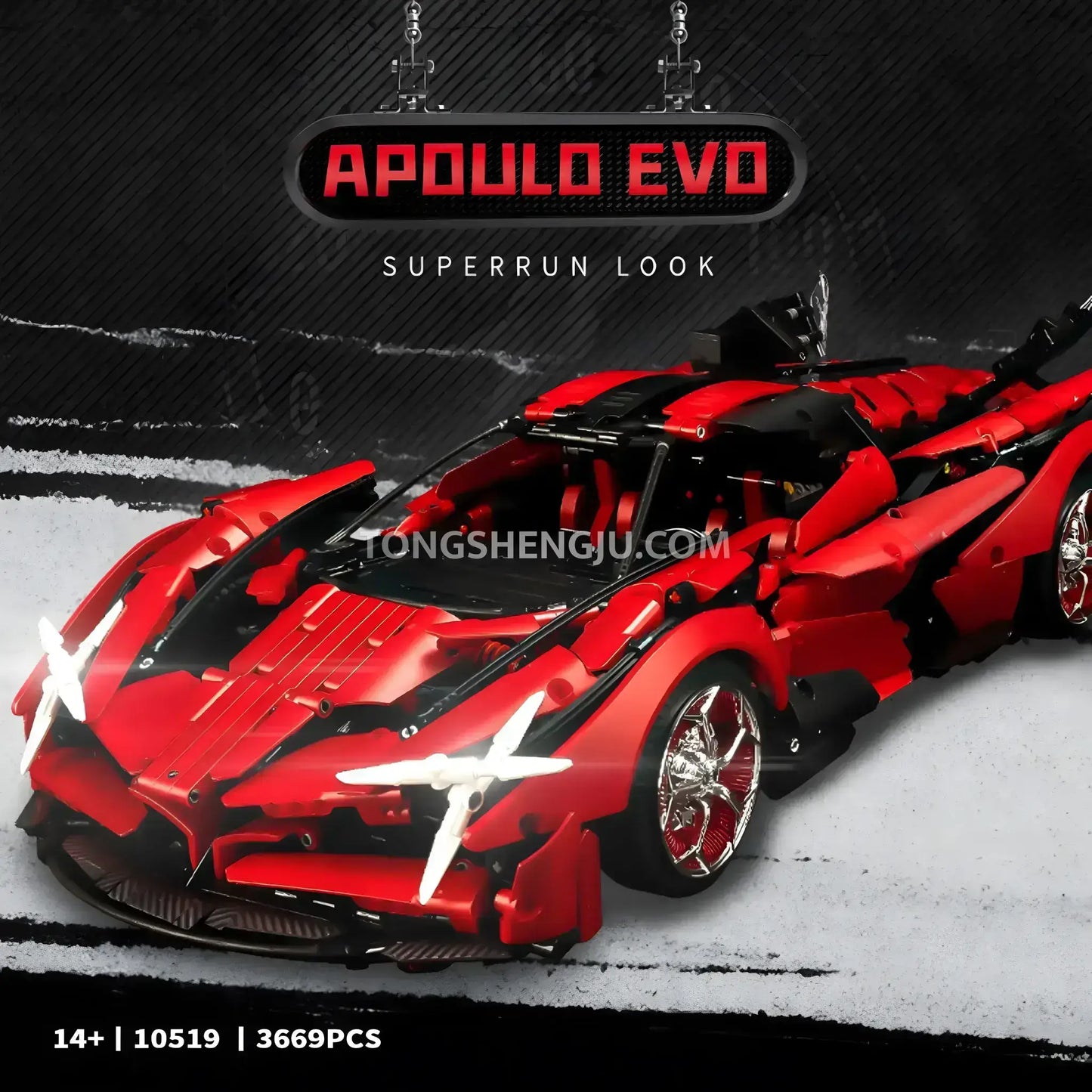 kbox 10519 apollo evo super car building blocks set model car compatible with lego technic
