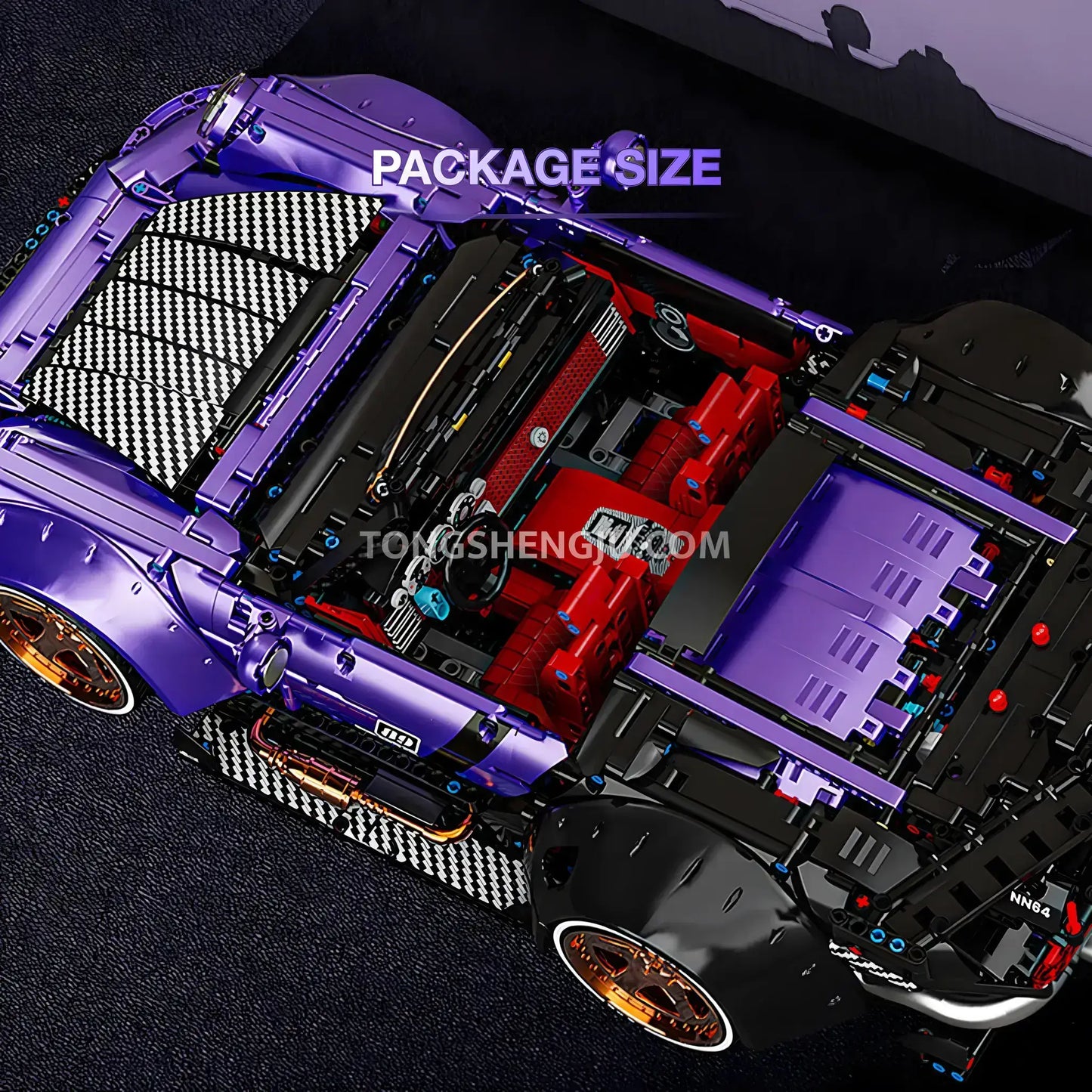 kbox 10544 technic porsche 964 sports car building blocks set model car motorized convertible roof