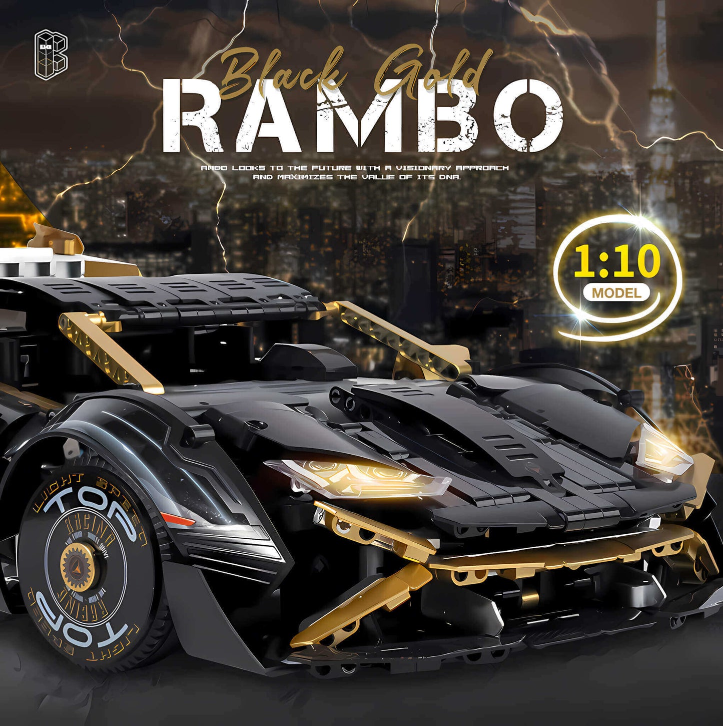 1:10 kbox lamborghini huracan sto building block model toy car