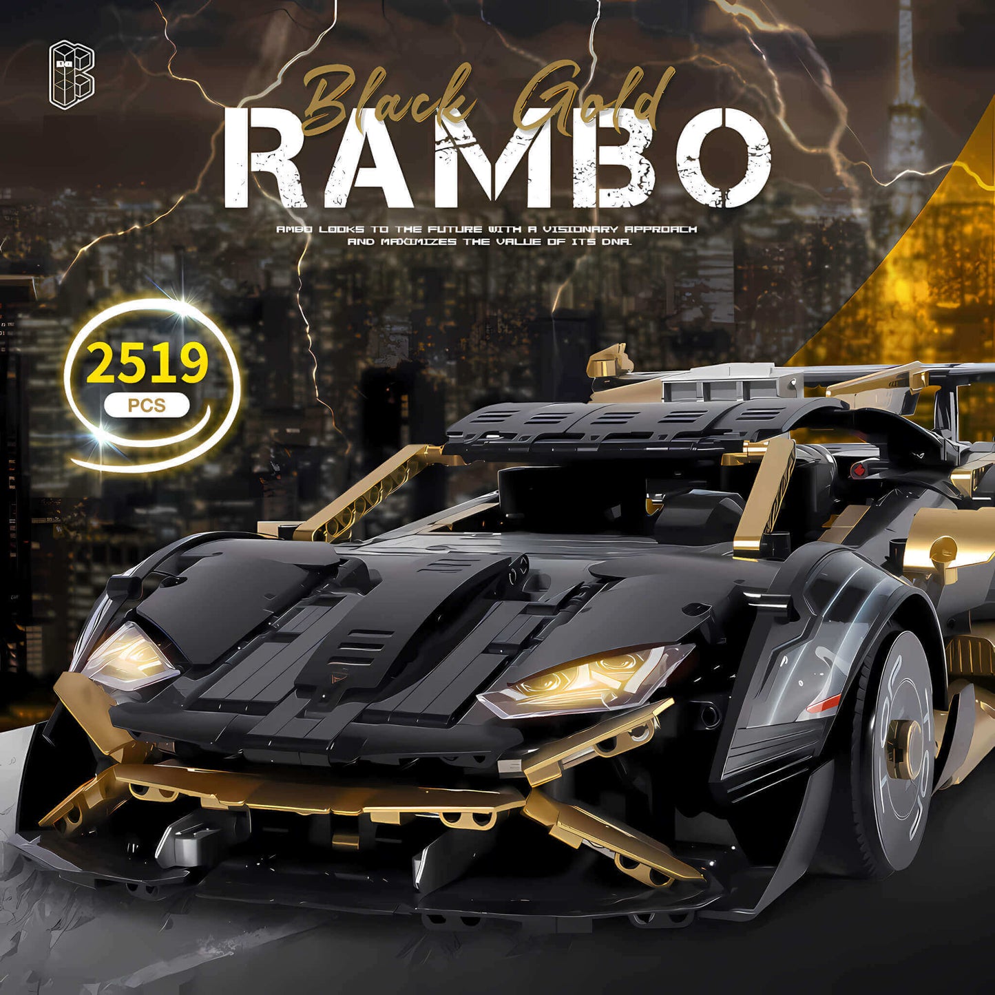 kbox lamborghini huracan sto building block model toy car consists of 2519 building blocks